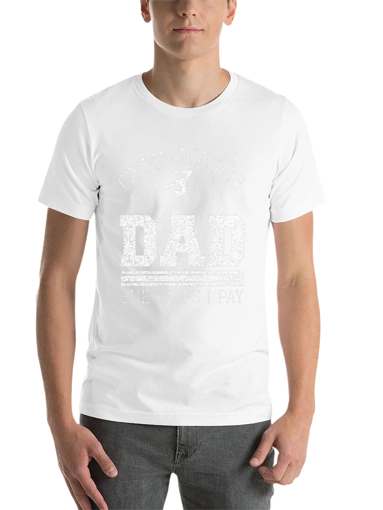 Gymnastics Dad Tee - She Flips I Pay
