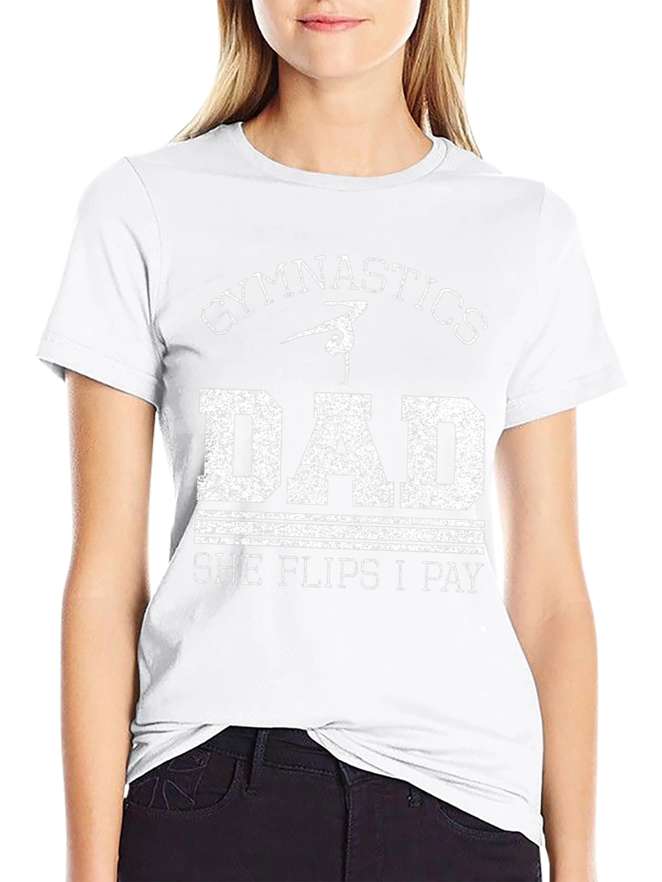 Gymnastics Dad Tee - She Flips I Pay