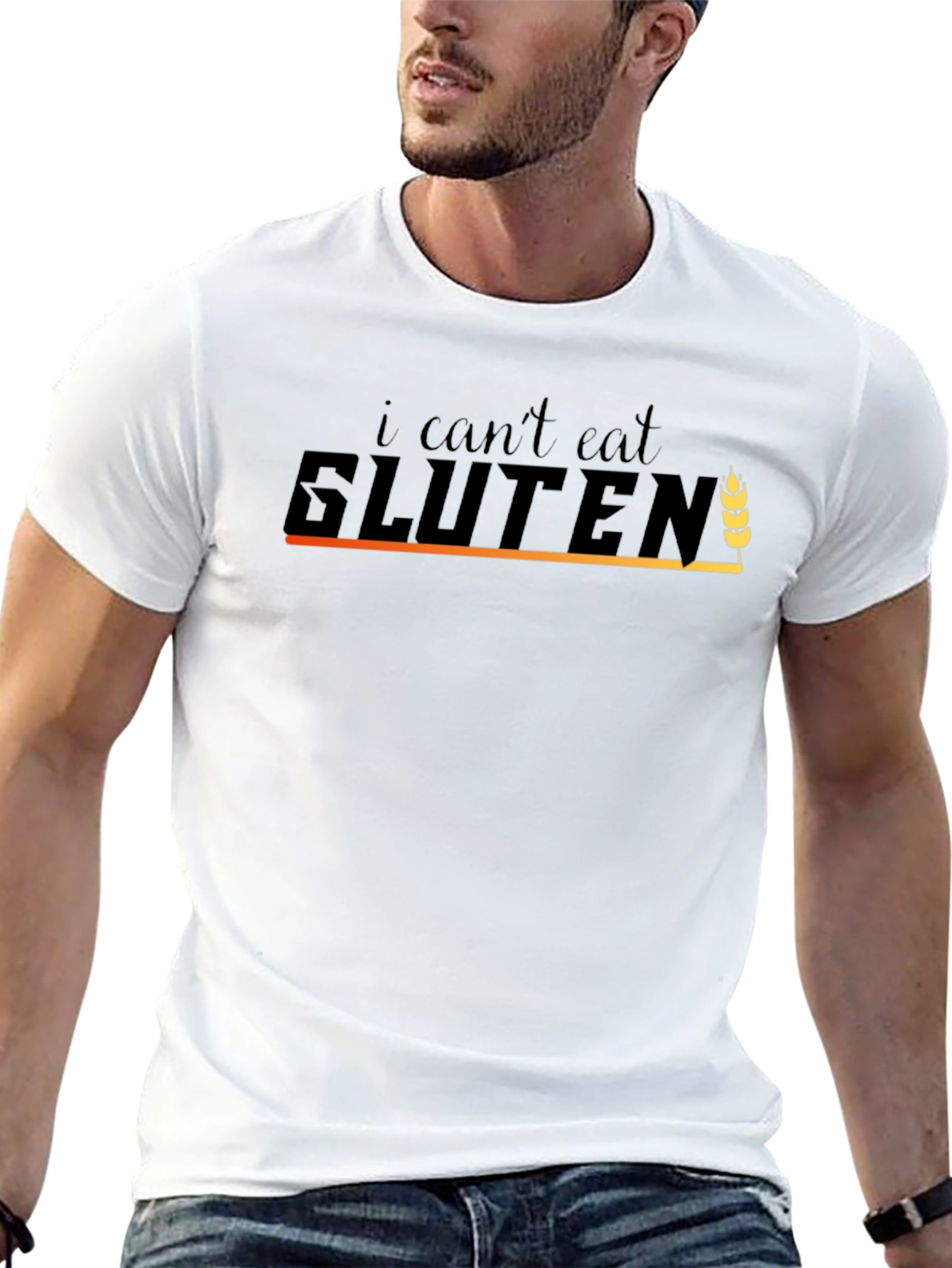 I Cant Eat Gluten Black T-Shirt