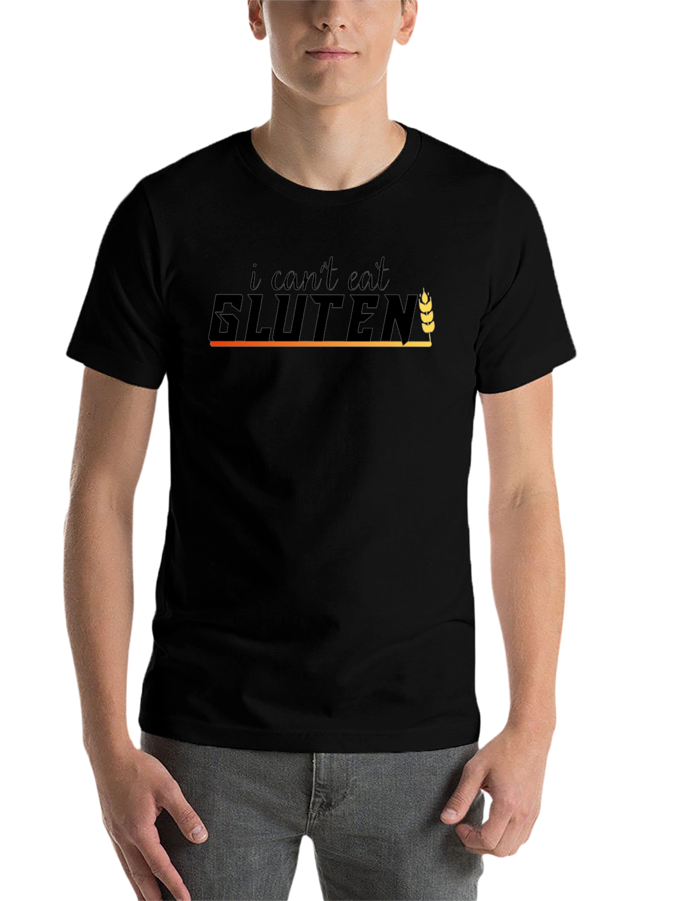 I Cant Eat Gluten Black T-Shirt