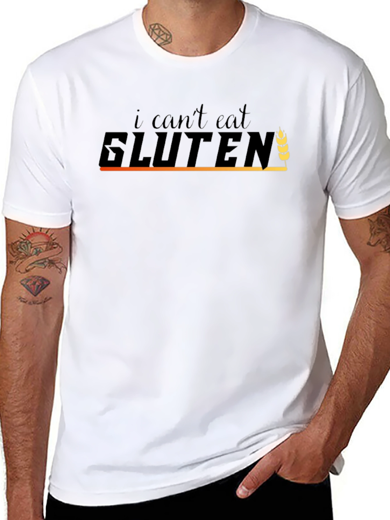 I Cant Eat Gluten Black T-Shirt