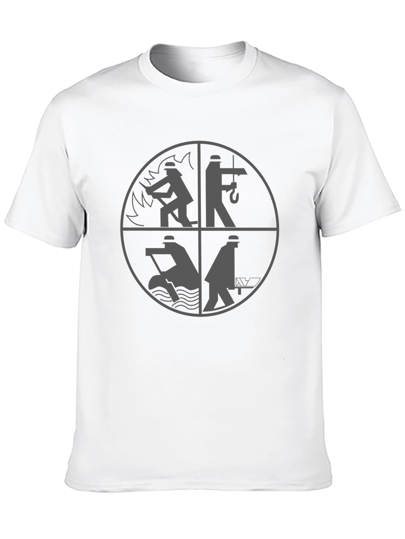 Worker Graphic Print Tee - Black