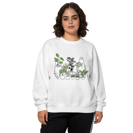 Plant Lover Cute Ghost Gardening Crewneck Sweatshirt