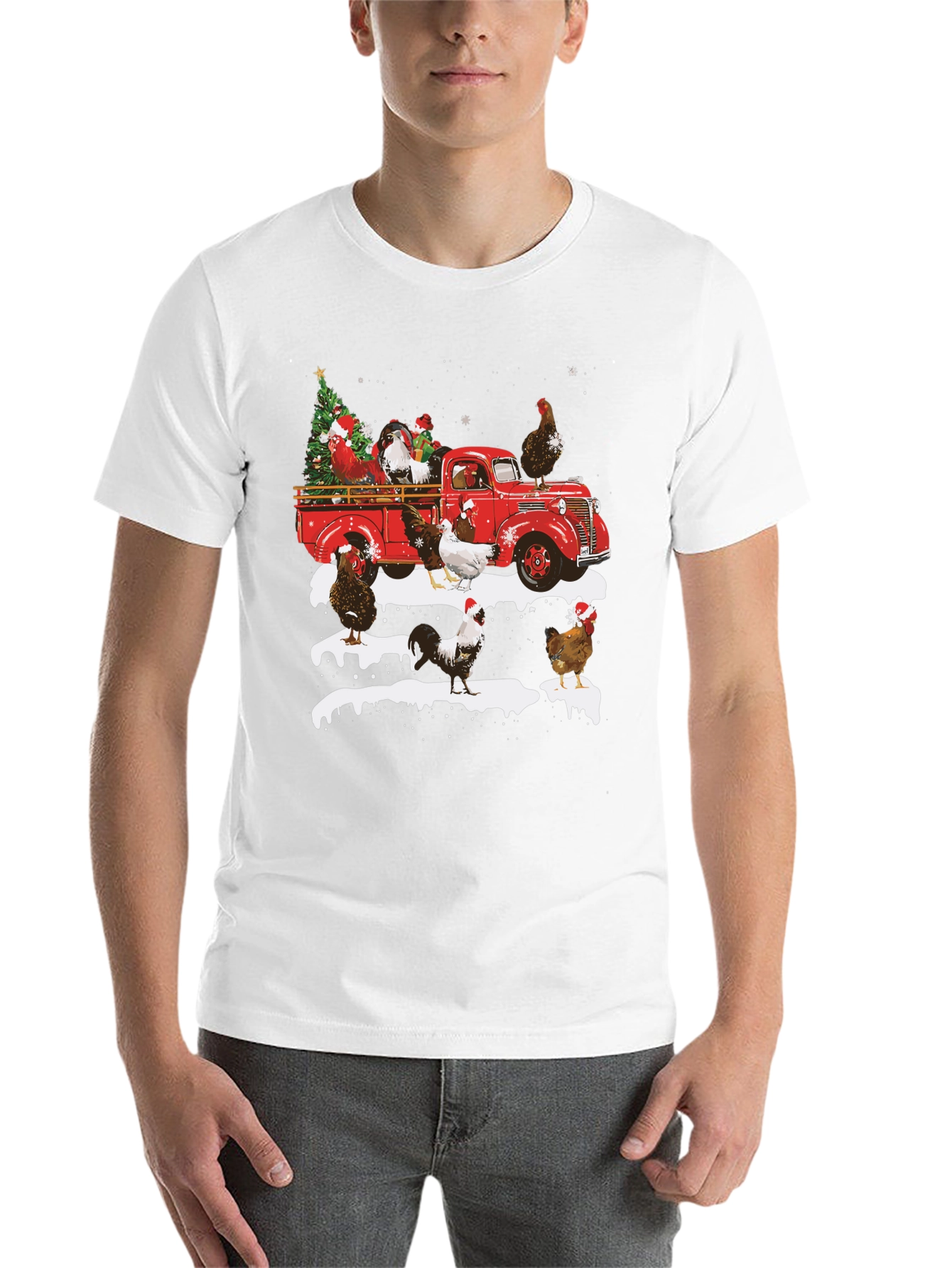 Festive Chicken Truck Graphic Tee
