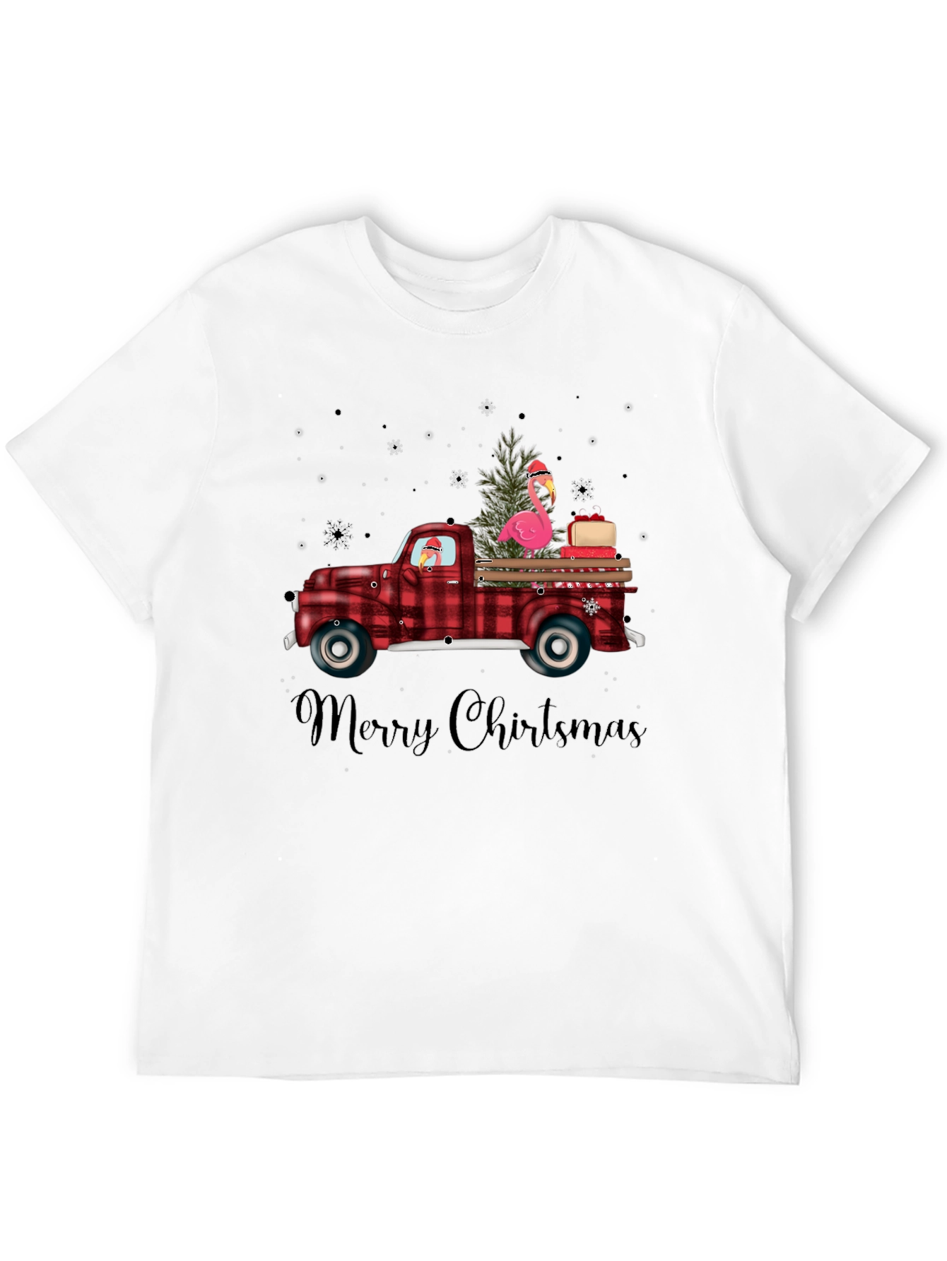 Festive Flamingo Christmas Truck T-Shirt