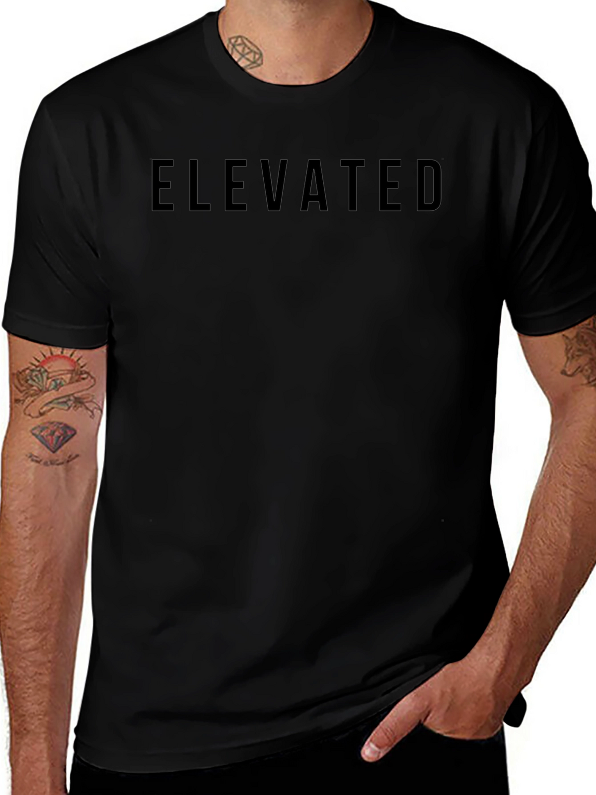 Elevated Black Graphic Tee - Modern Casual Wear