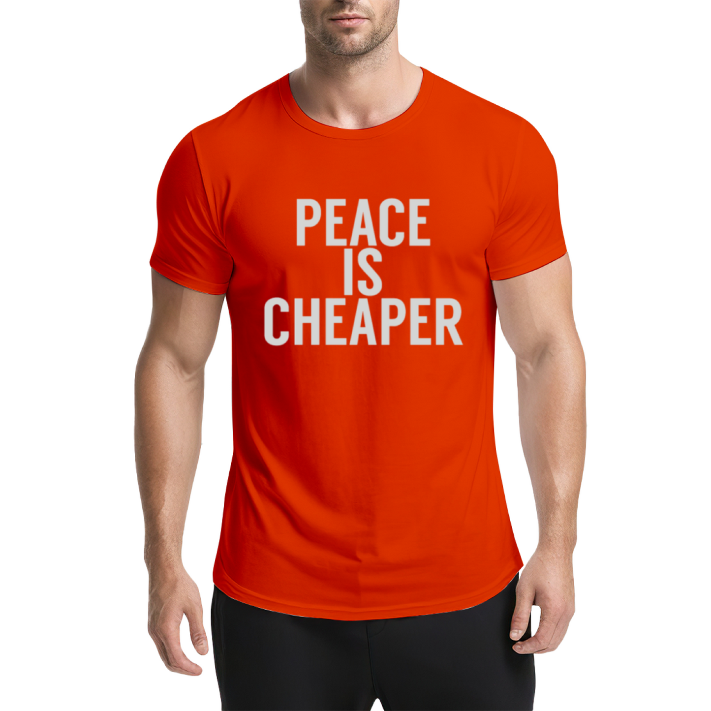 Peace Is Cheaper Anti-War Simple Text T-Shirt