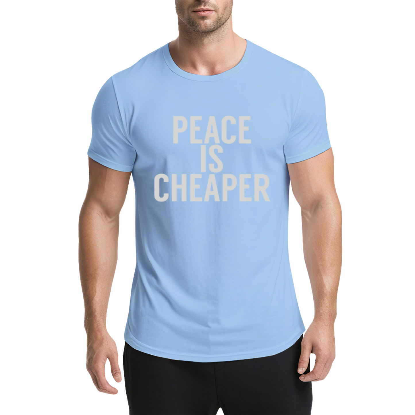 Peace Is Cheaper Anti-War Simple Text T-Shirt
