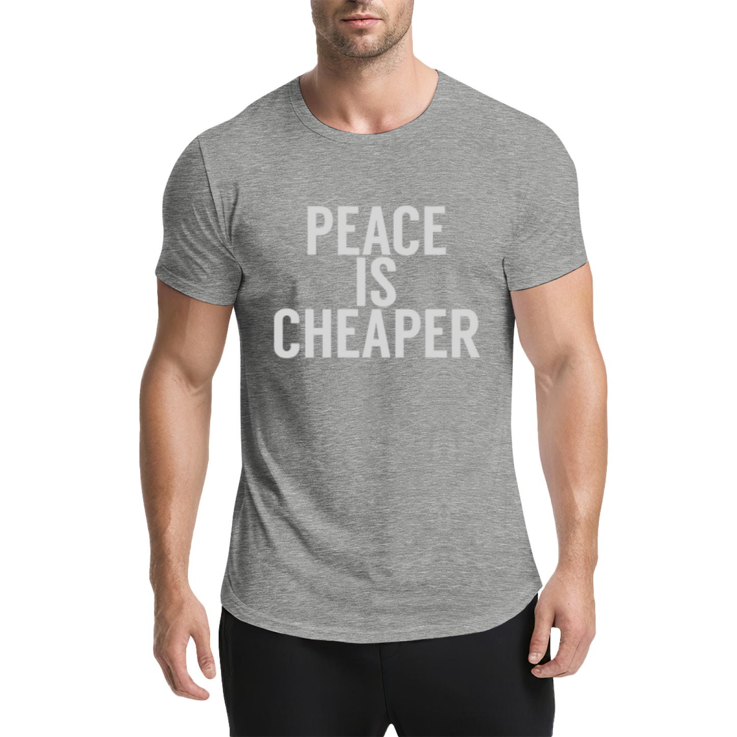 Peace Is Cheaper Anti-War Simple Text T-Shirt