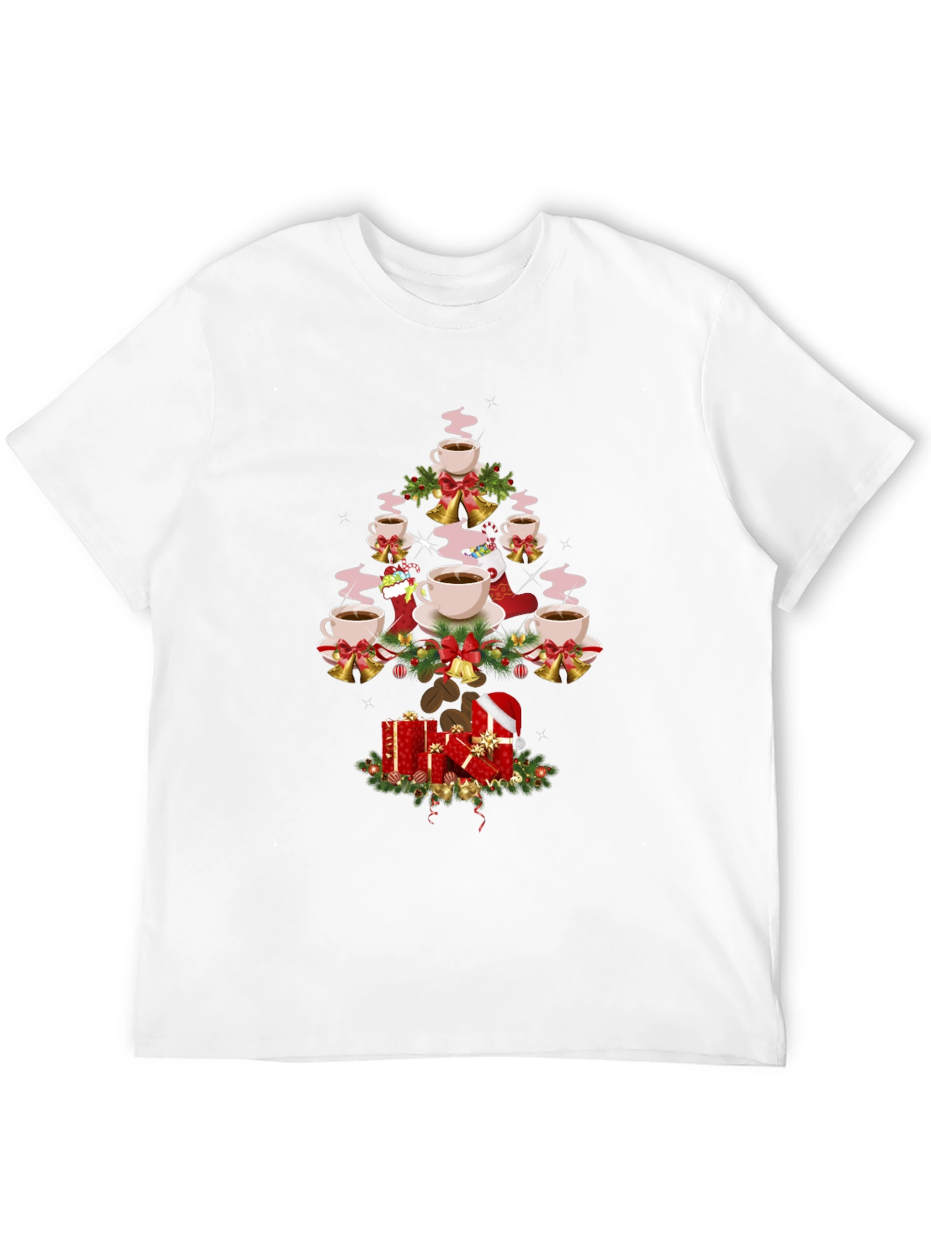 Coffee Christmas Tree Graphic T-Shirt