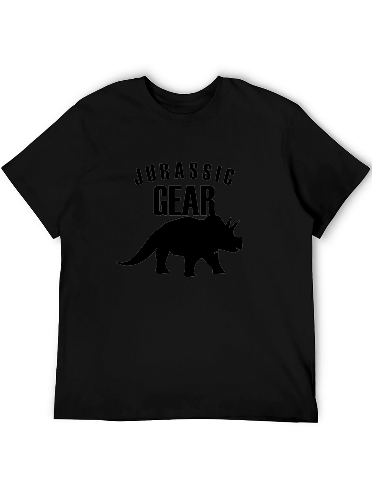 Jurassic Gear Triceratops Black T-Shirt