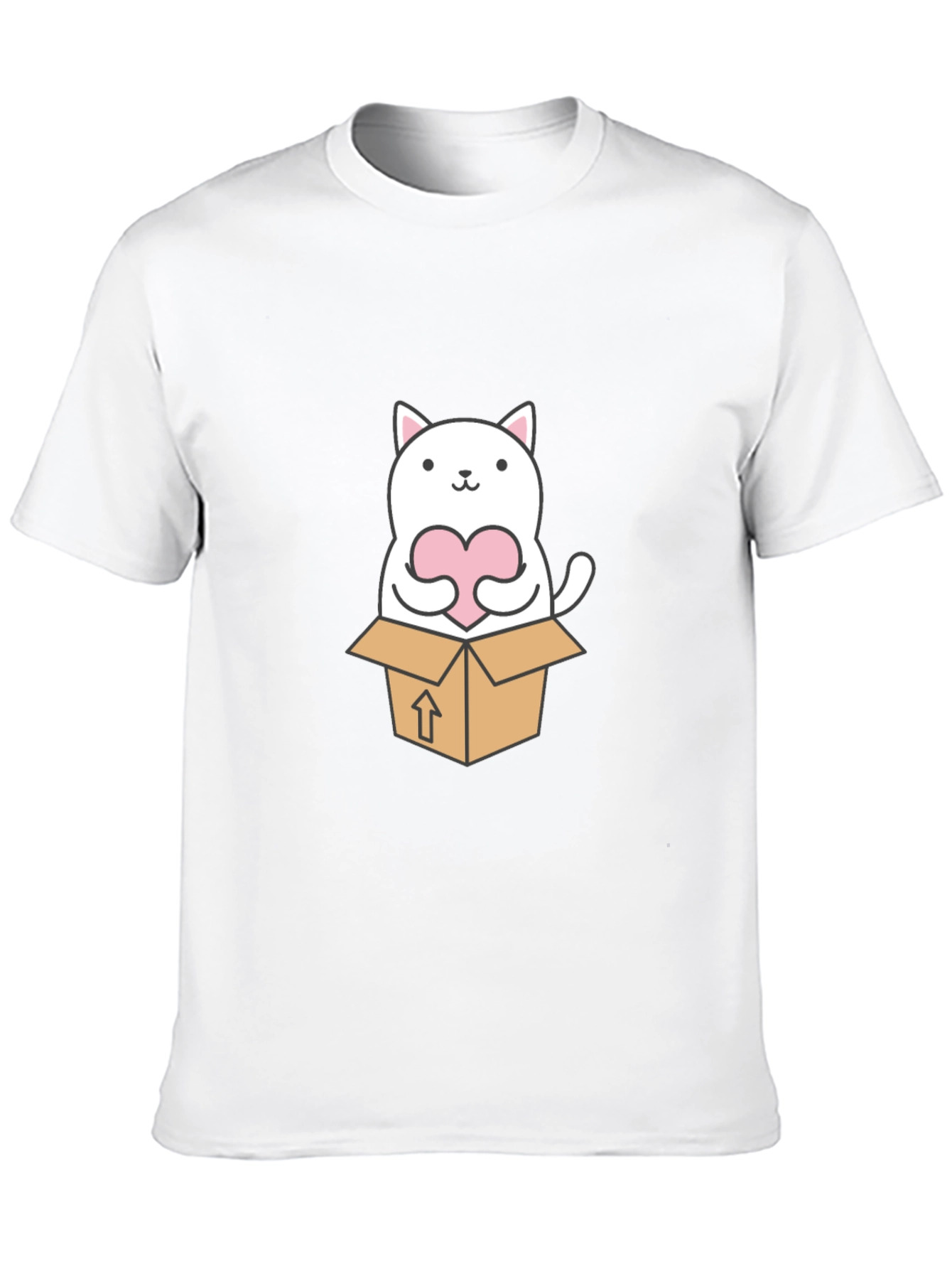 Cute Cat in a Box Graphic Tee
