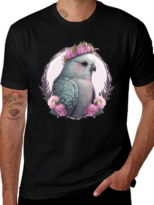 Parrot & Floral Wreath Graphic Tee