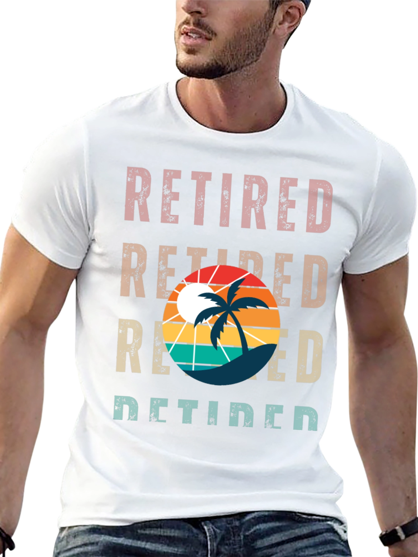 Retired Palm Tree Graphic T-Shirt