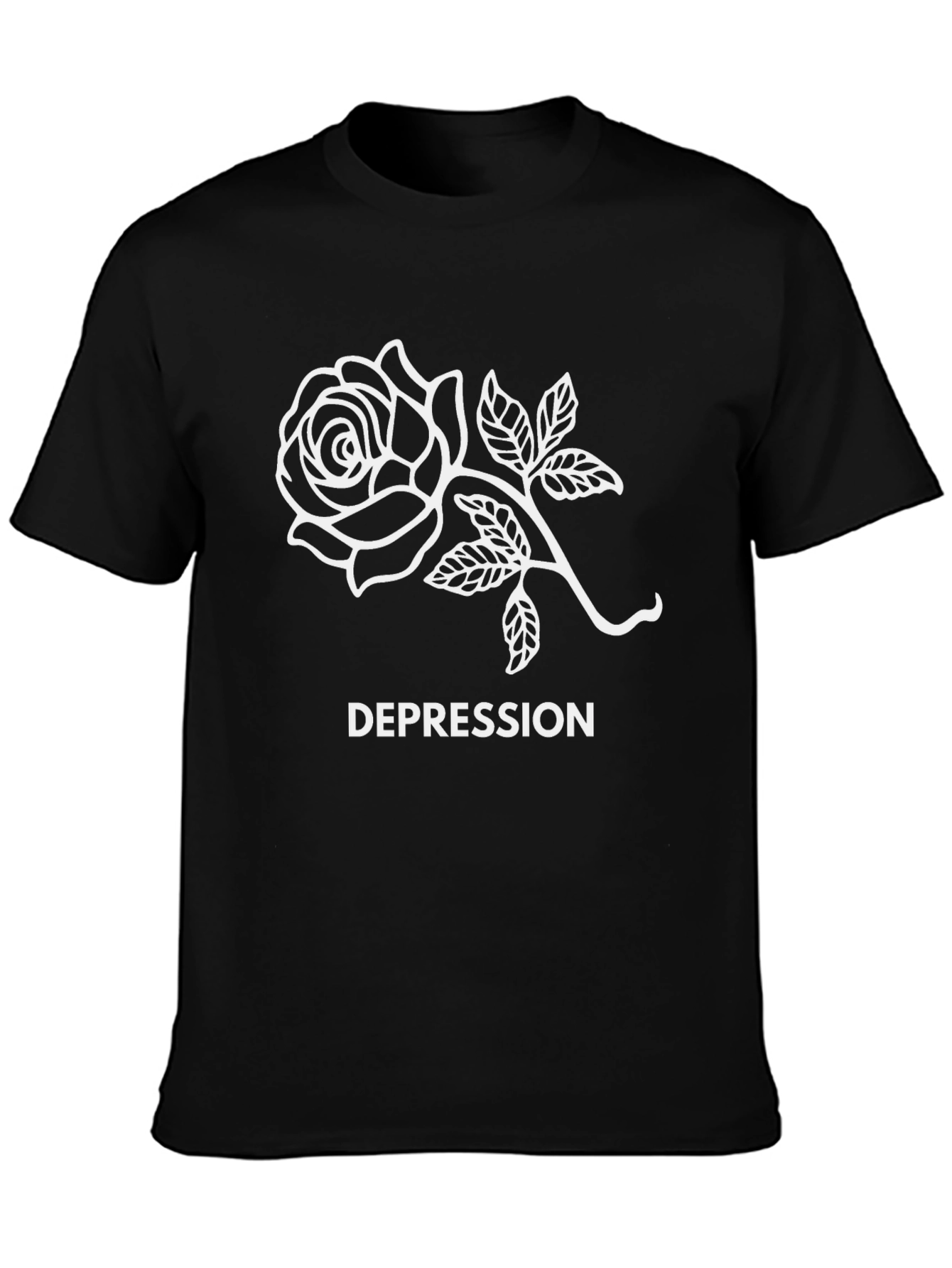 Rose Depression Graphic T-Shirt - Black