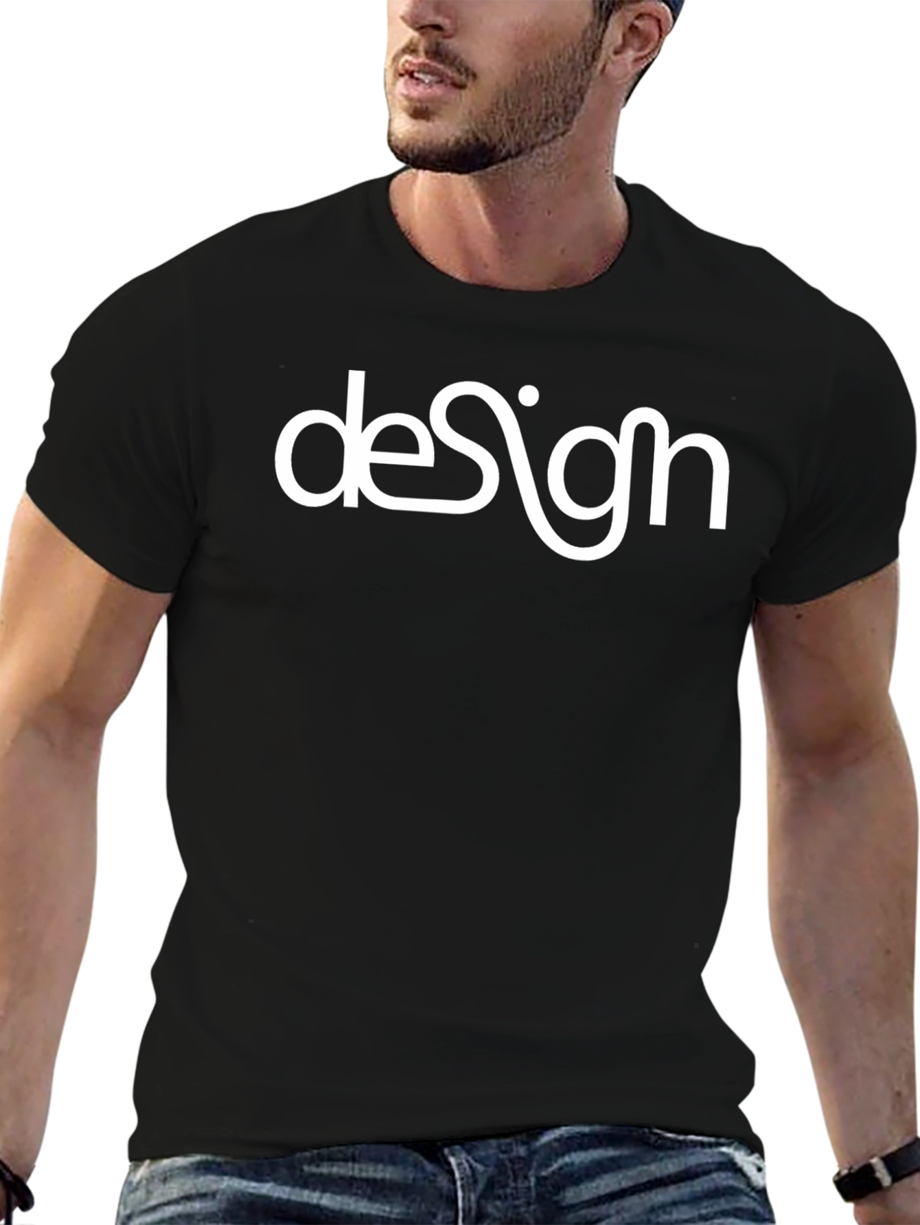 Stylish Design Graphic Black T-Shirt