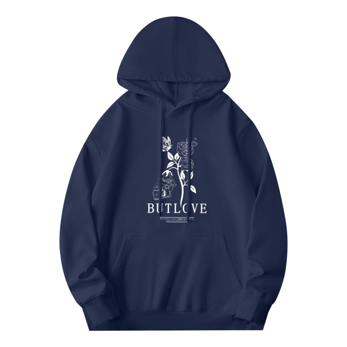 Butlove Rose & Butterfly Aesthetic Art Print Hoodie
