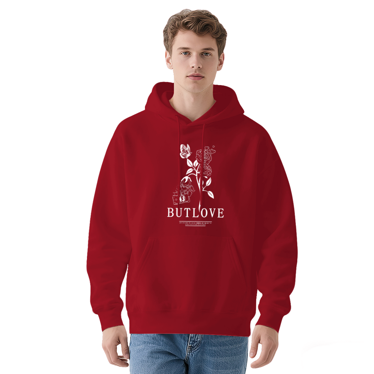 Butlove Rose & Butterfly Aesthetic Art Print Hoodie