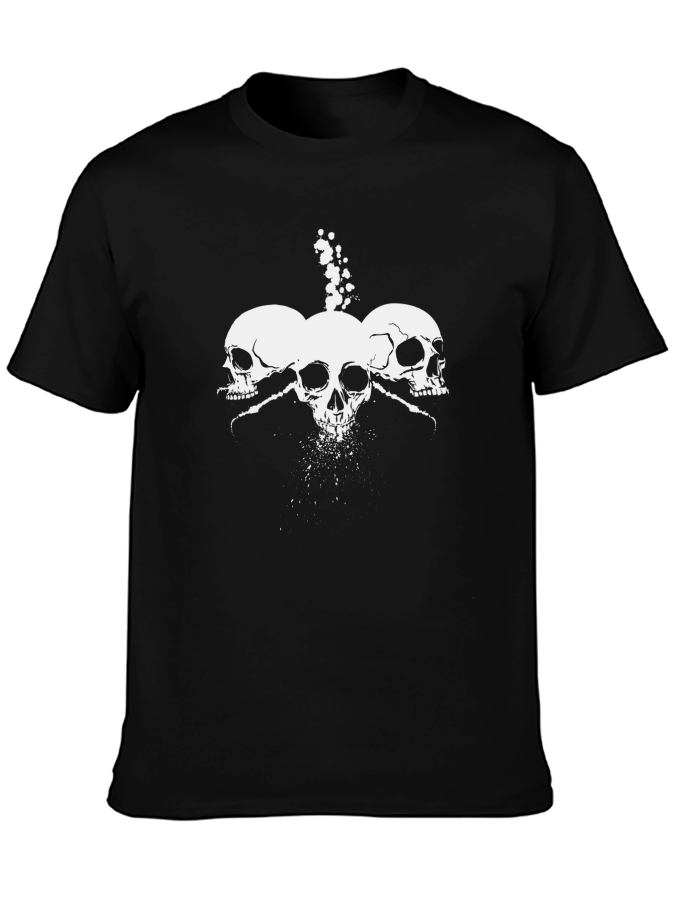 Skull Trio Graphic Tee - Bold Black T-Shirt