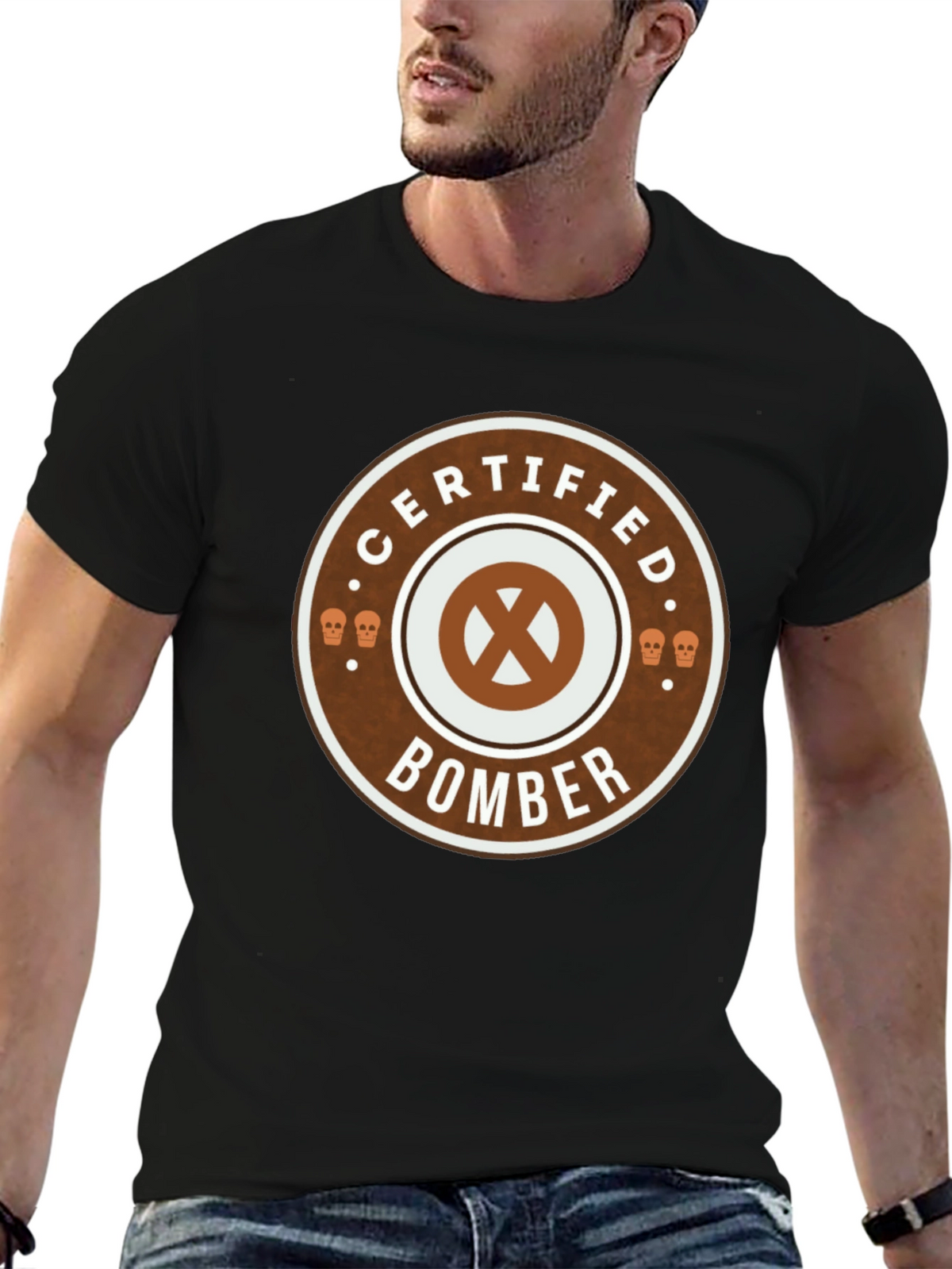 Certified Bomber Graphic Tee - Classic Black Cotton T-Shirt