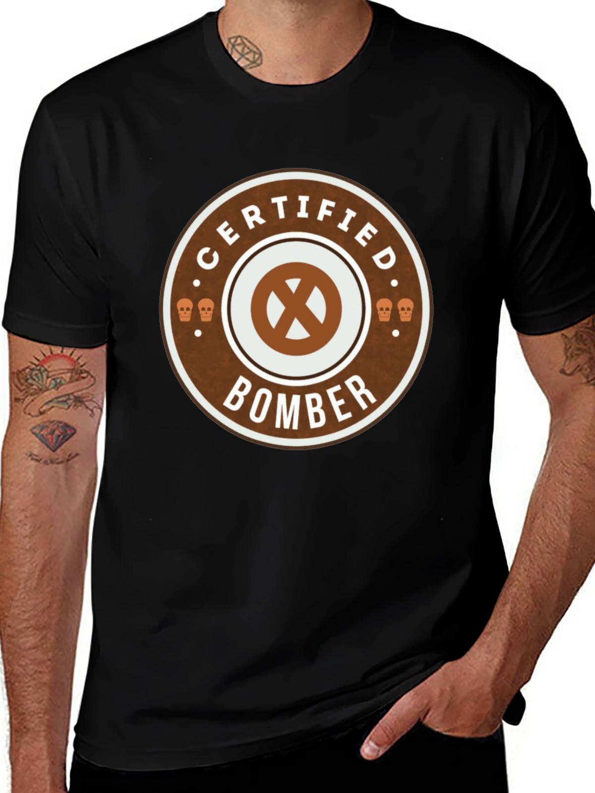 Certified Bomber Graphic Tee - Classic Black Cotton T-Shirt