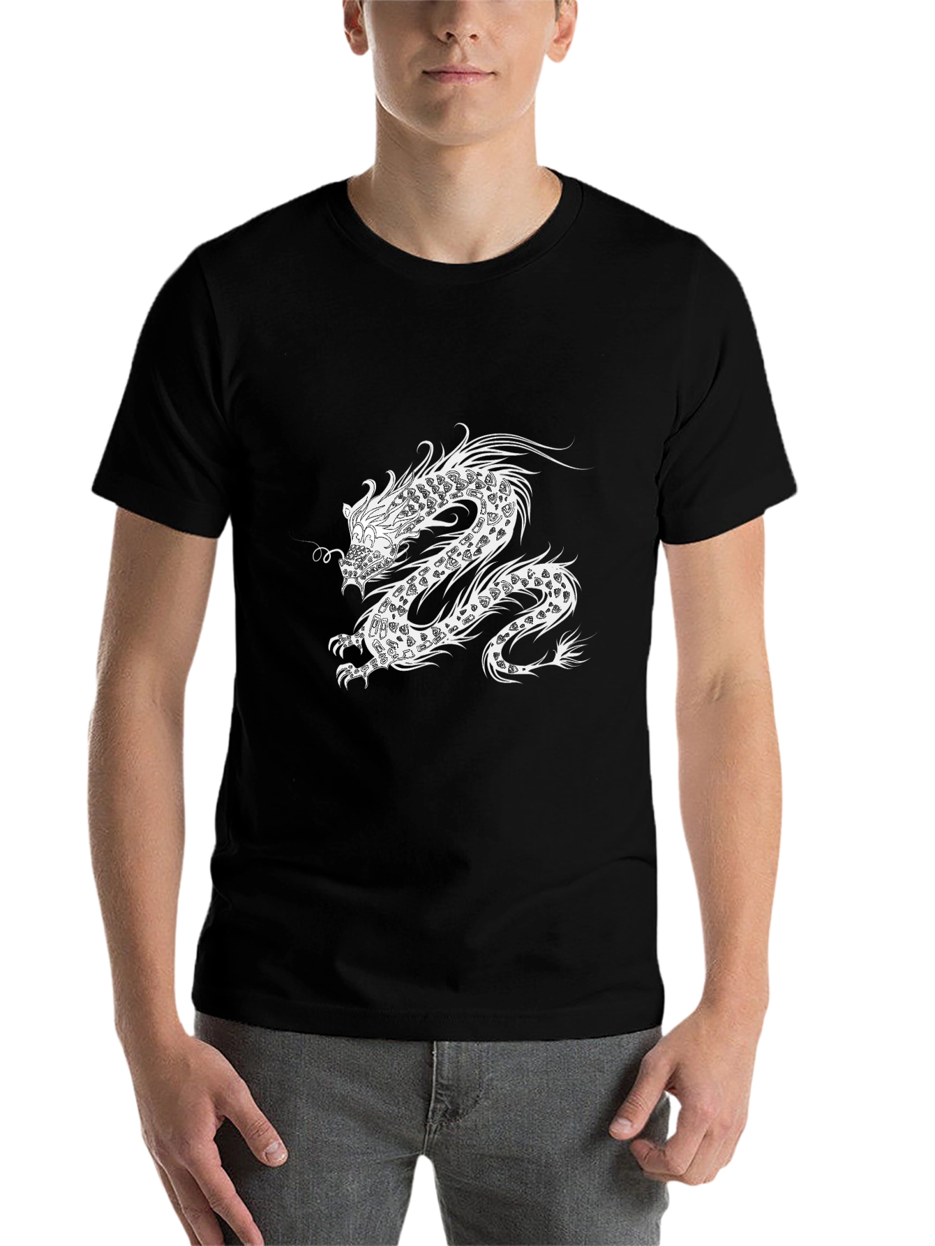 Dragon Graphic Black Tee - Stylish Mens Casual Shirt