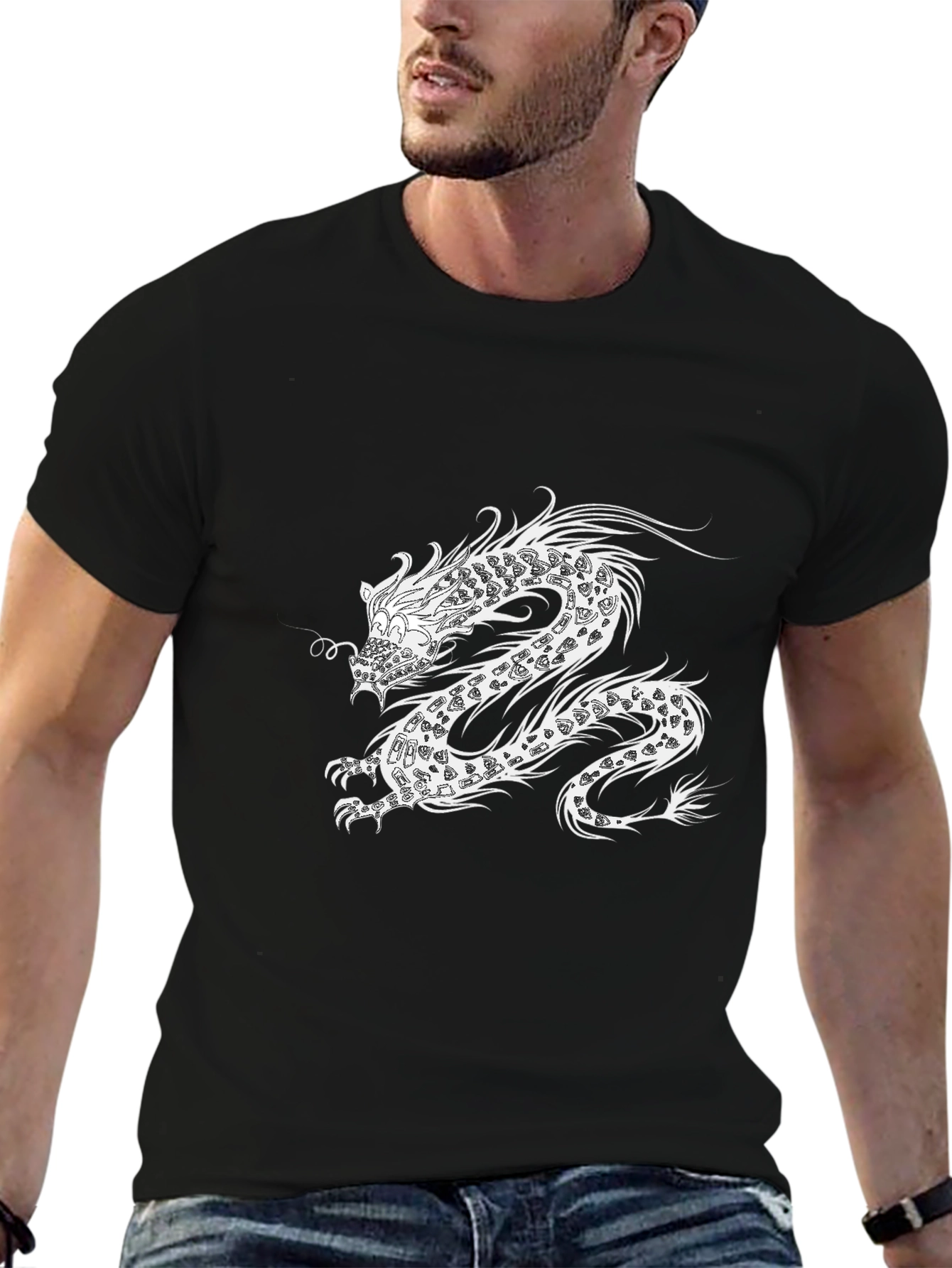 Dragon Graphic Black Tee - Stylish Mens Casual Shirt