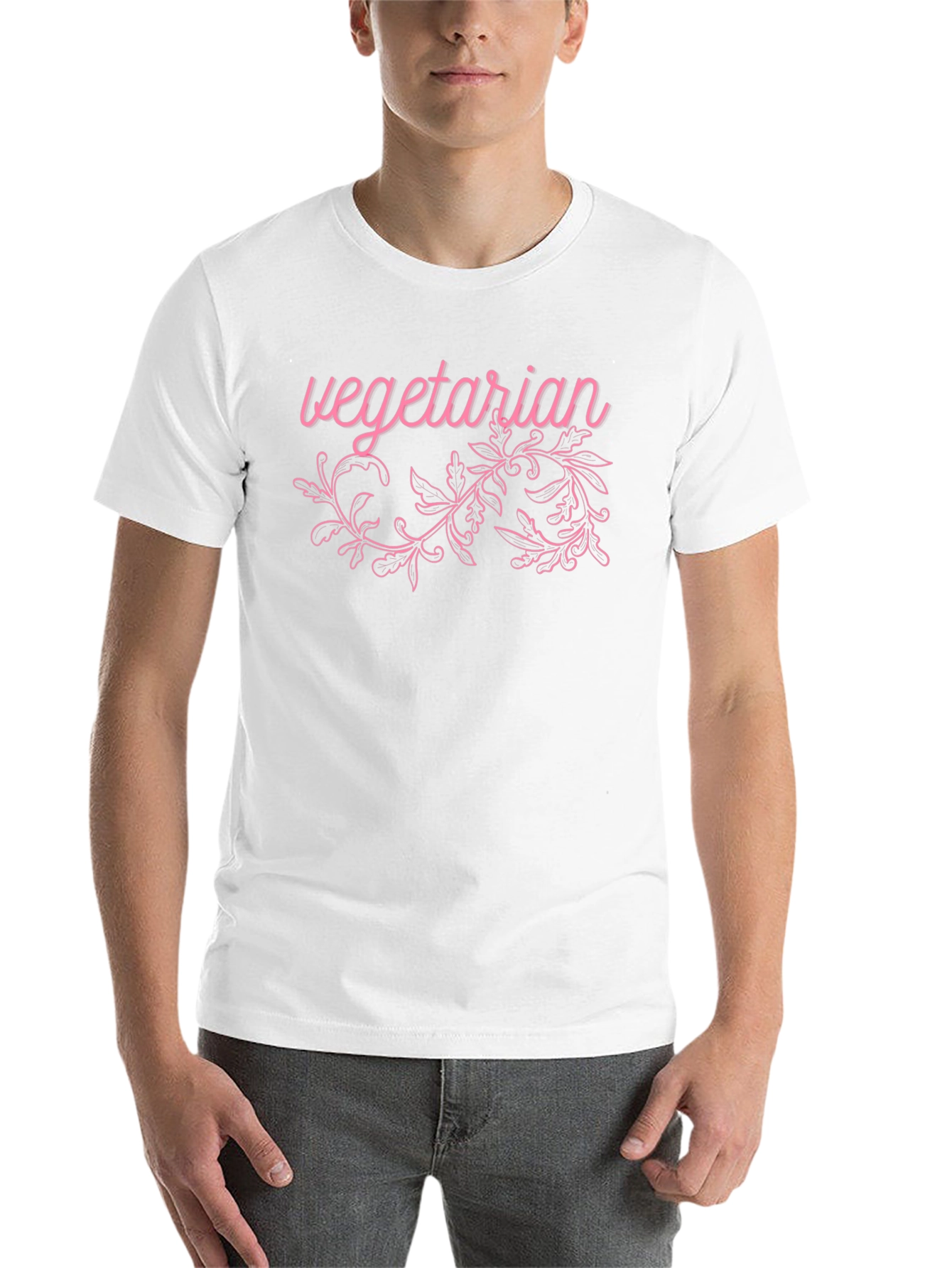 Vegetarian Graphic Print Black T-Shirt