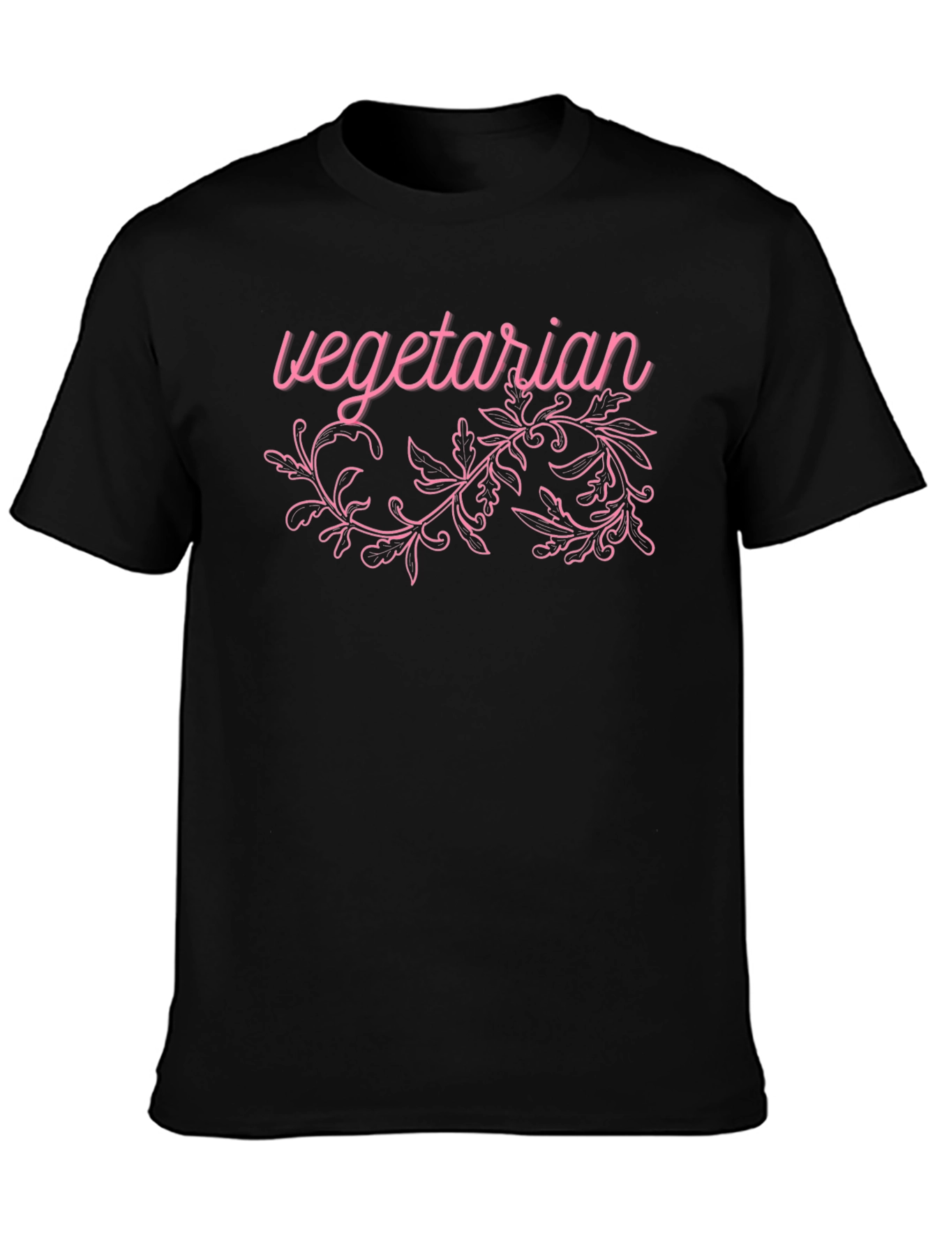 Vegetarian Graphic Print Black T-Shirt