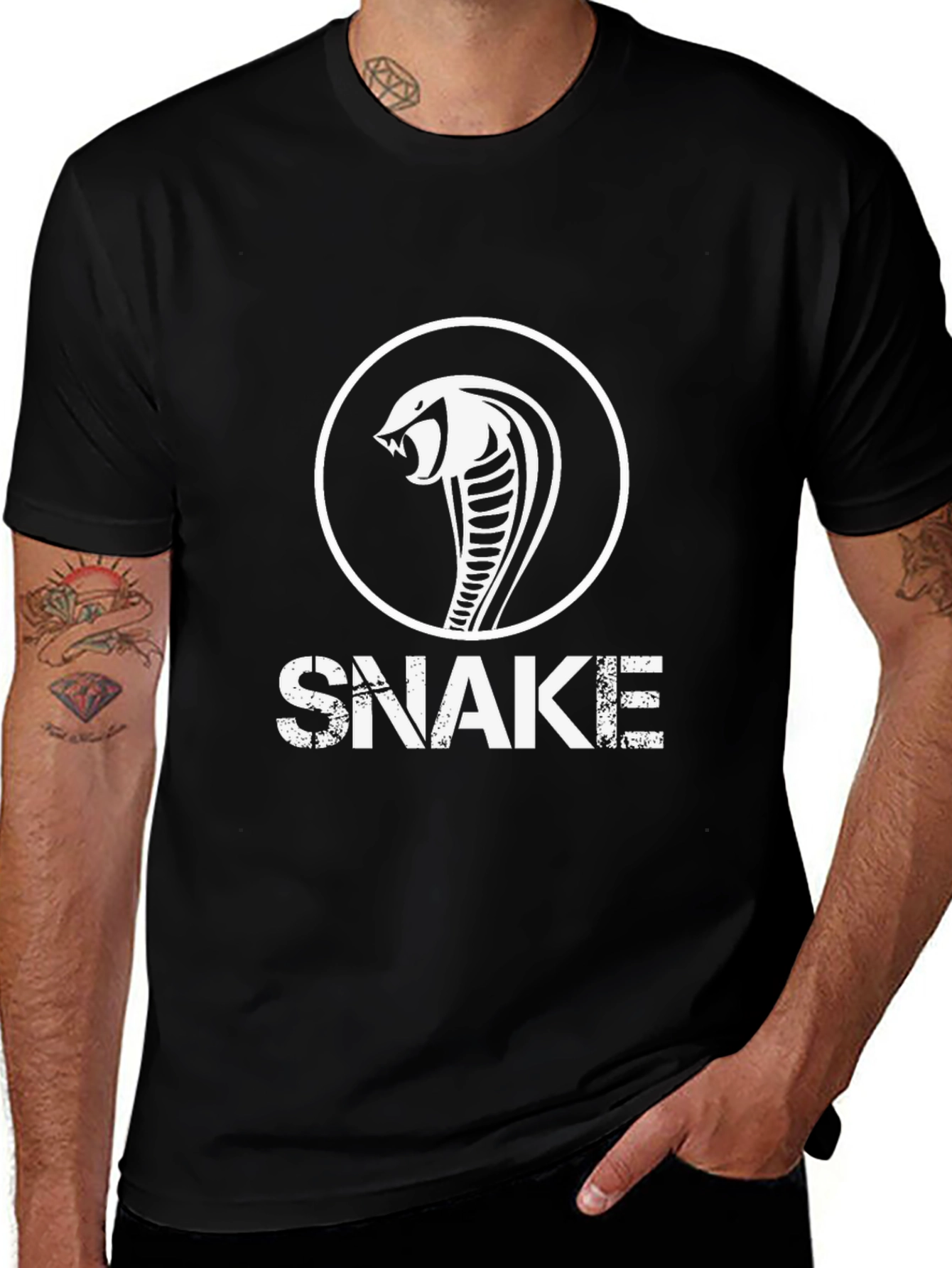 Mens Snake Graphic T-Shirt - Cool Cobra Design