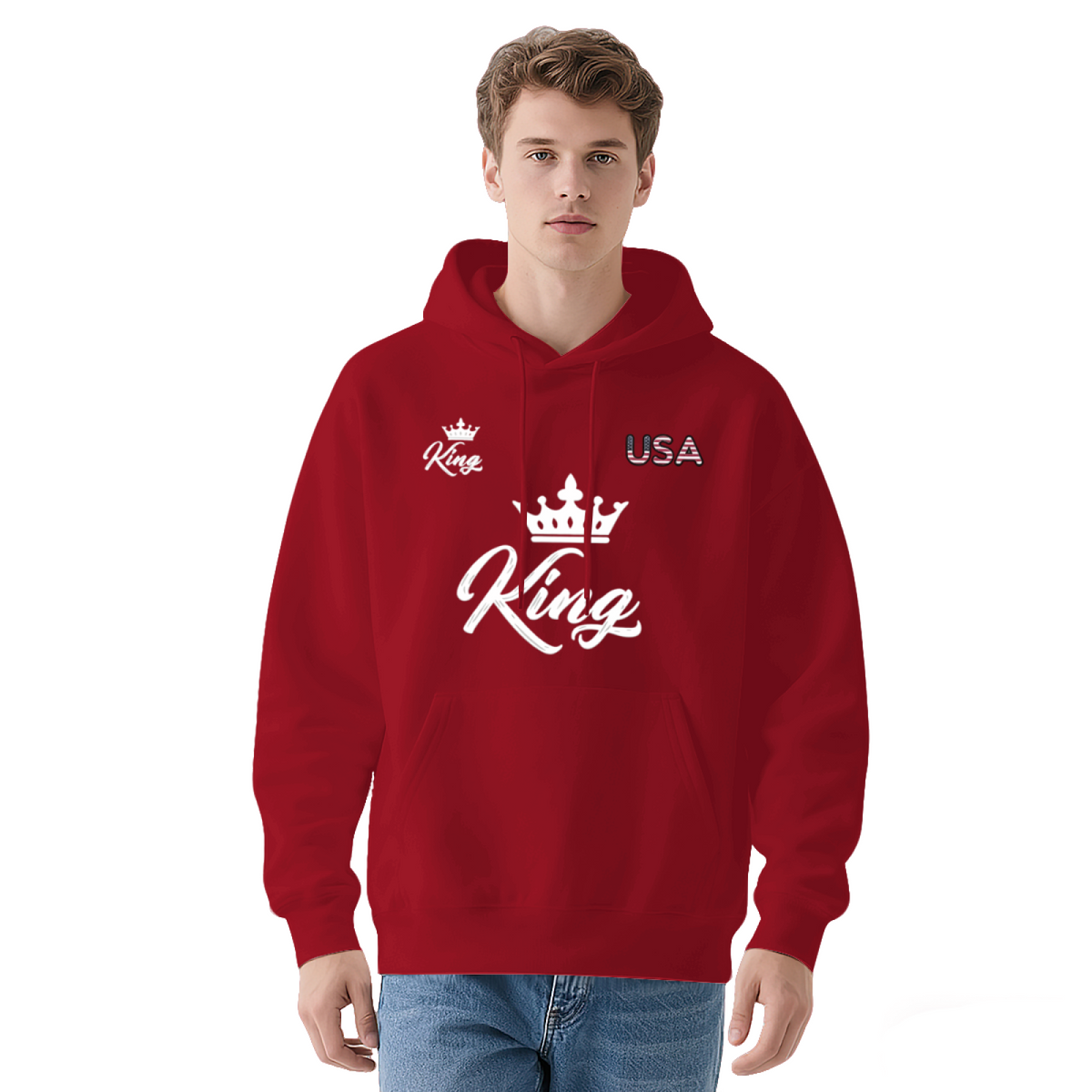 King Crown USA Hip?Hop Fashion Pullover Hoodie