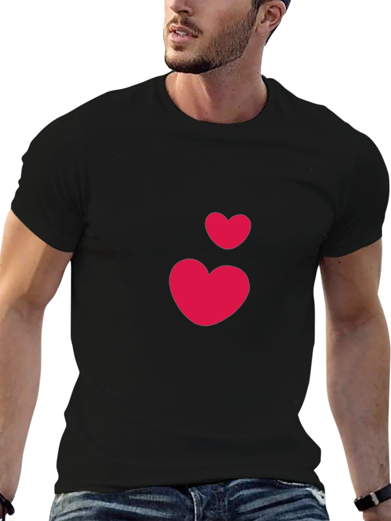 Heart Graphic Black T-Shirt - Casual Stylish Tee