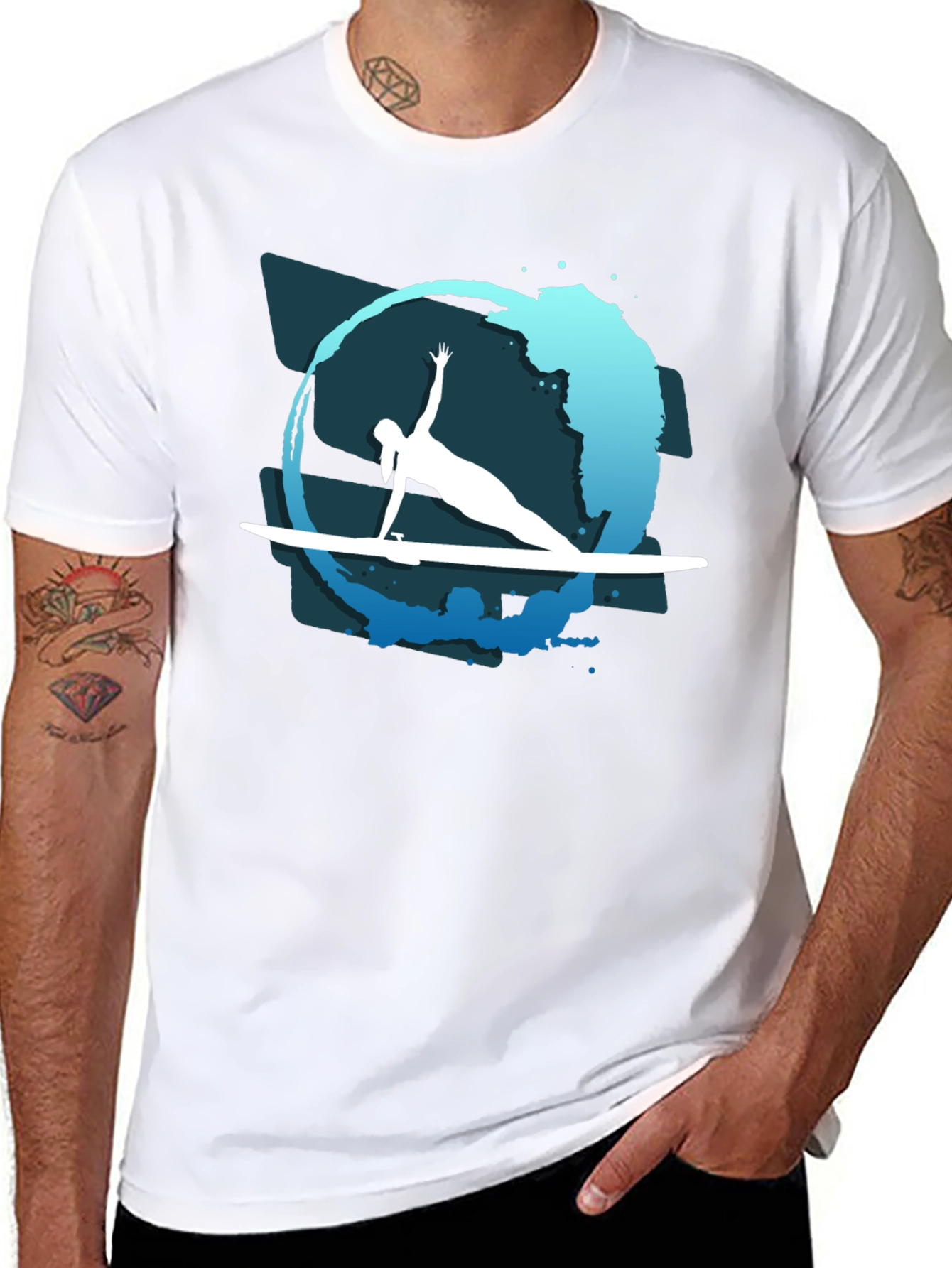 Surfer Silhouette Tee - Coastal Vibe