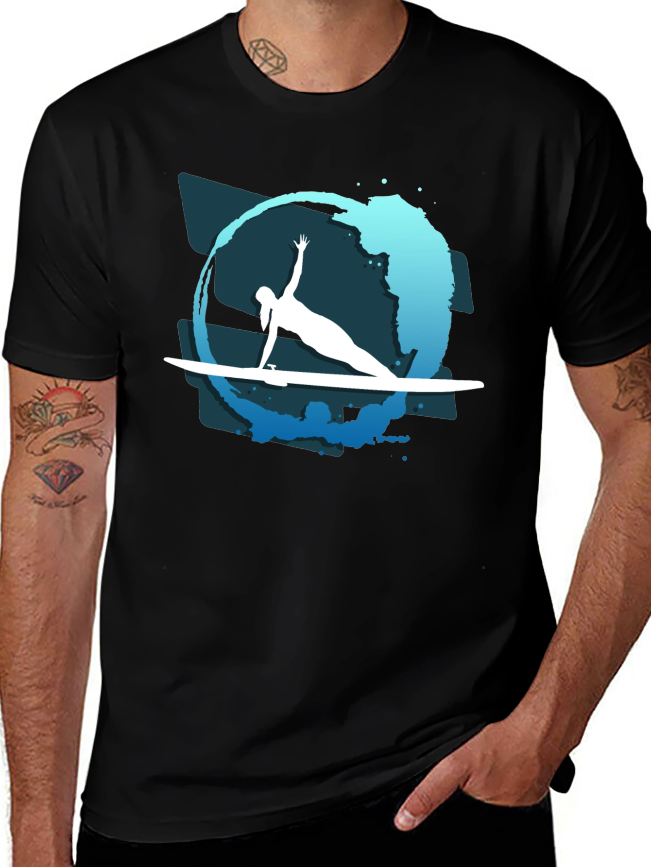 Surfer Silhouette Tee - Coastal Vibe