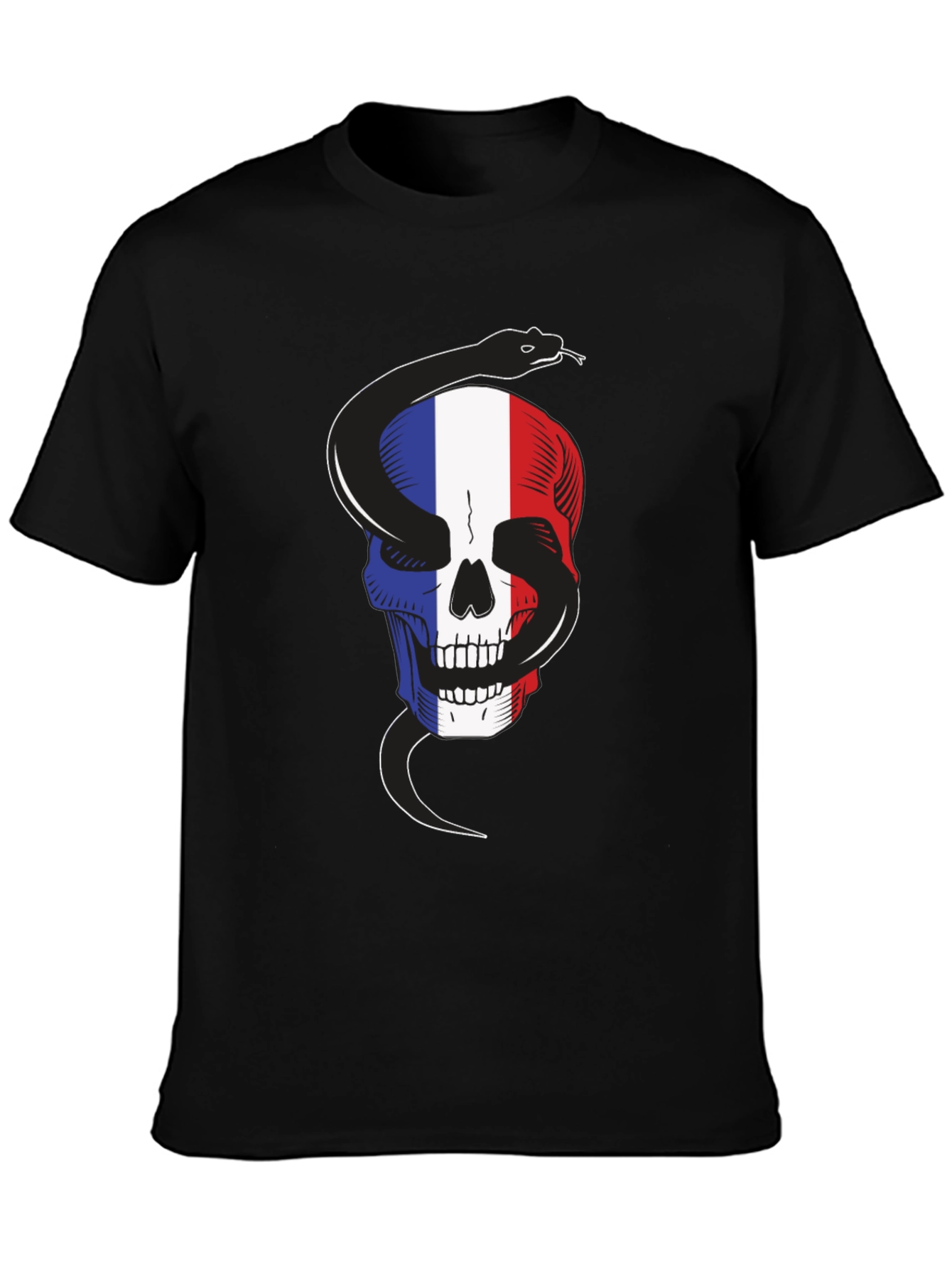 French Flag Skull Snake T-Shirt