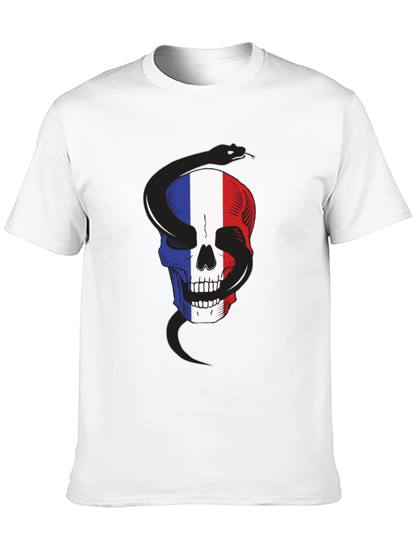 French Flag Skull Snake T-Shirt