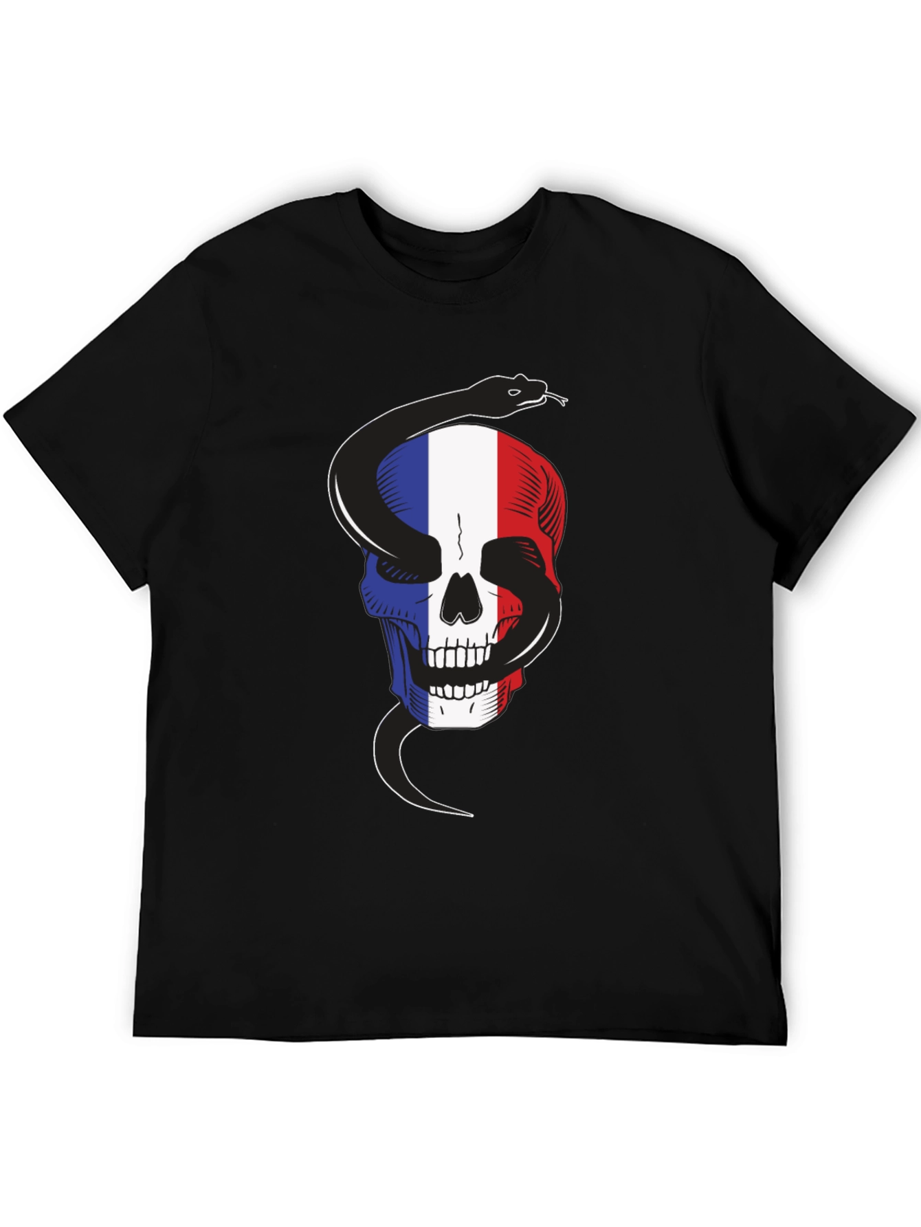 French Flag Skull Snake T-Shirt