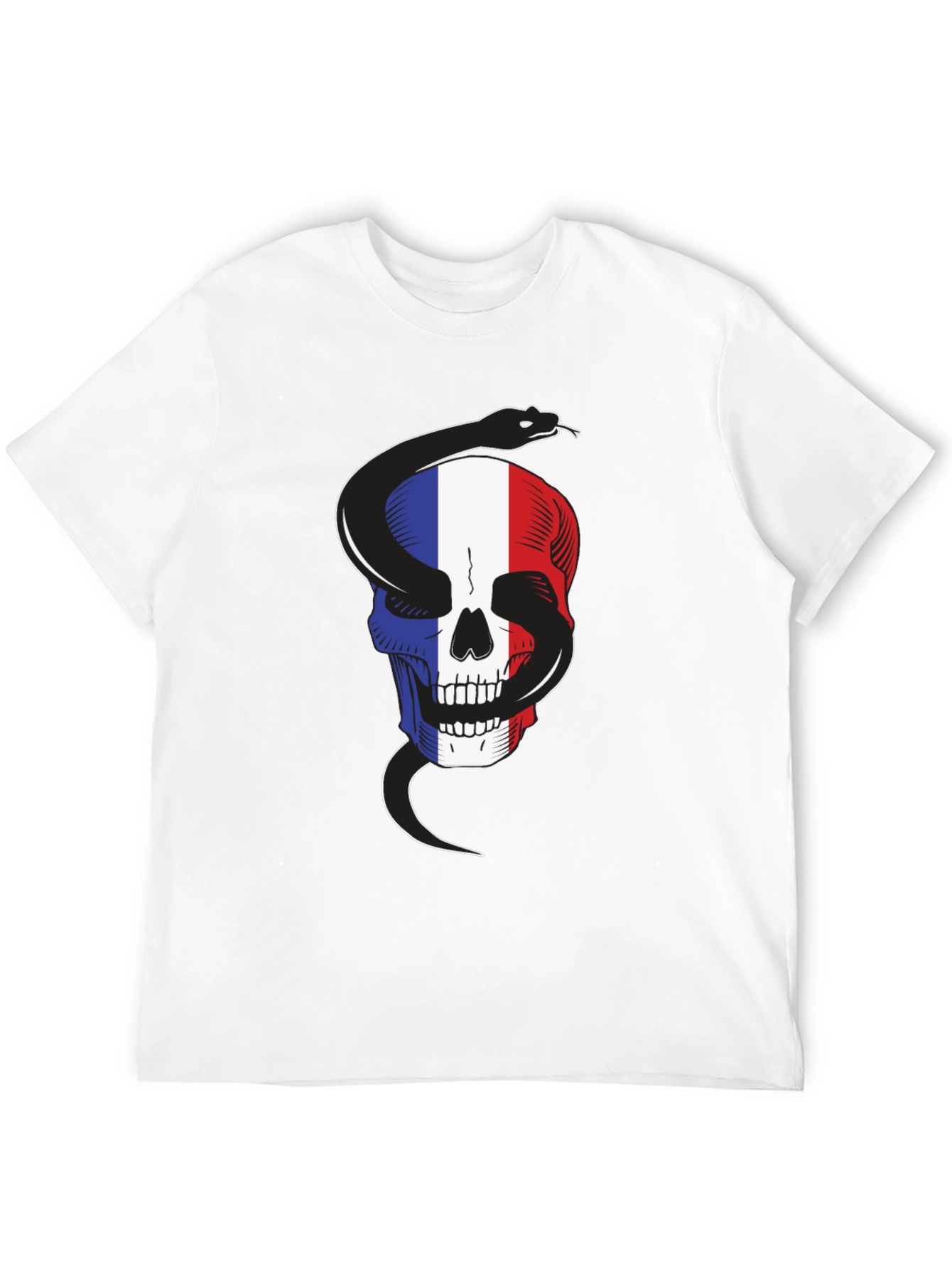 French Flag Skull Snake T-Shirt