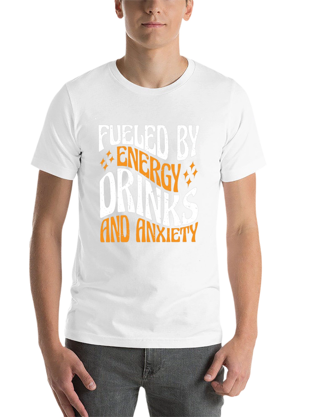 Fueled By Energy Drinks and Anxiety Black T-Shirt