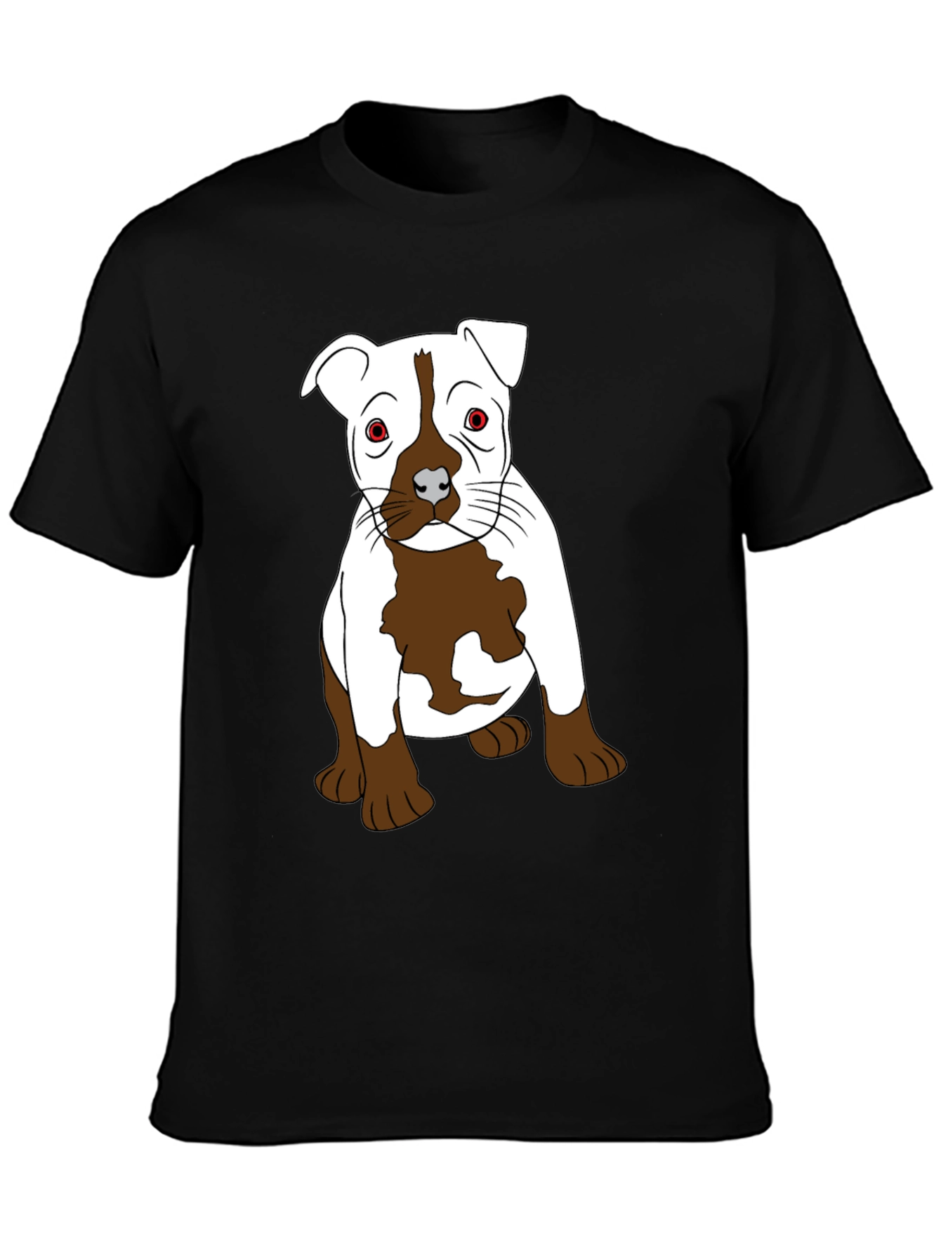 Pitbull Puppy Graphic T-Shirt - Black