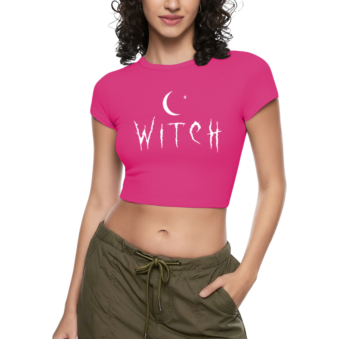 Minimal Two Hands Form Heart Line Art Black Crop Tee