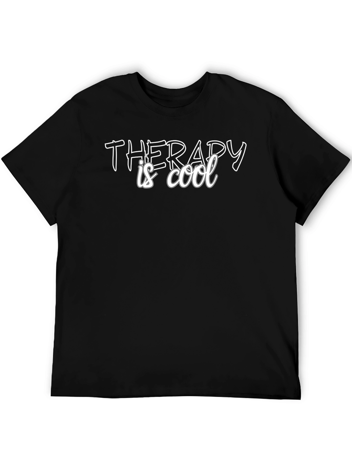 Therapy is Cool Black Graphic Tee