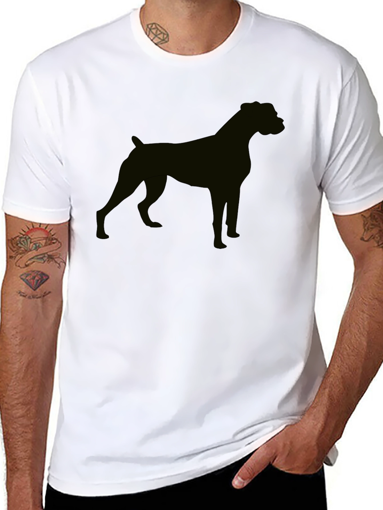 Dog Silhouette Black T-Shirt