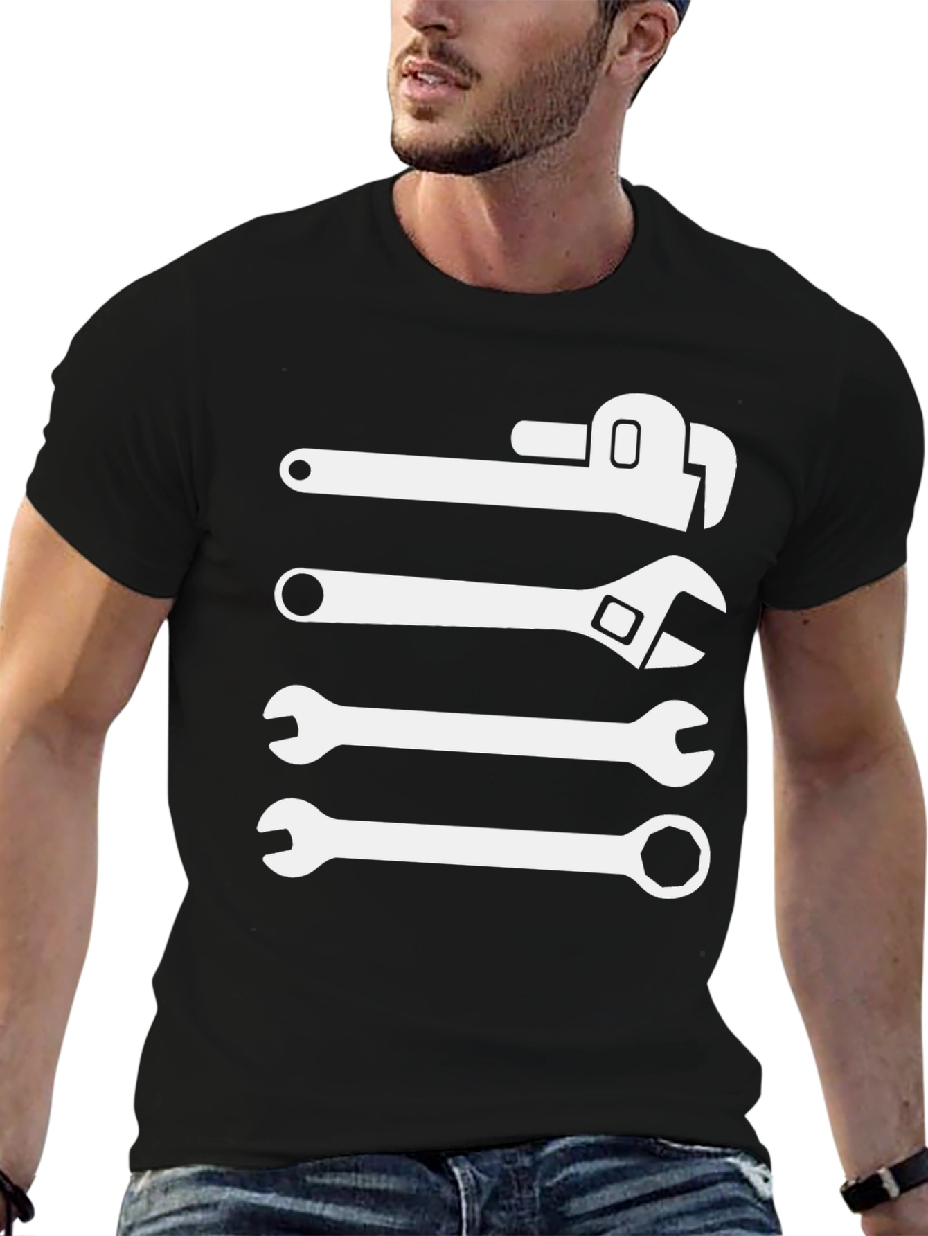 Wrenching Around Black T-Shirt - Mechanic Gift