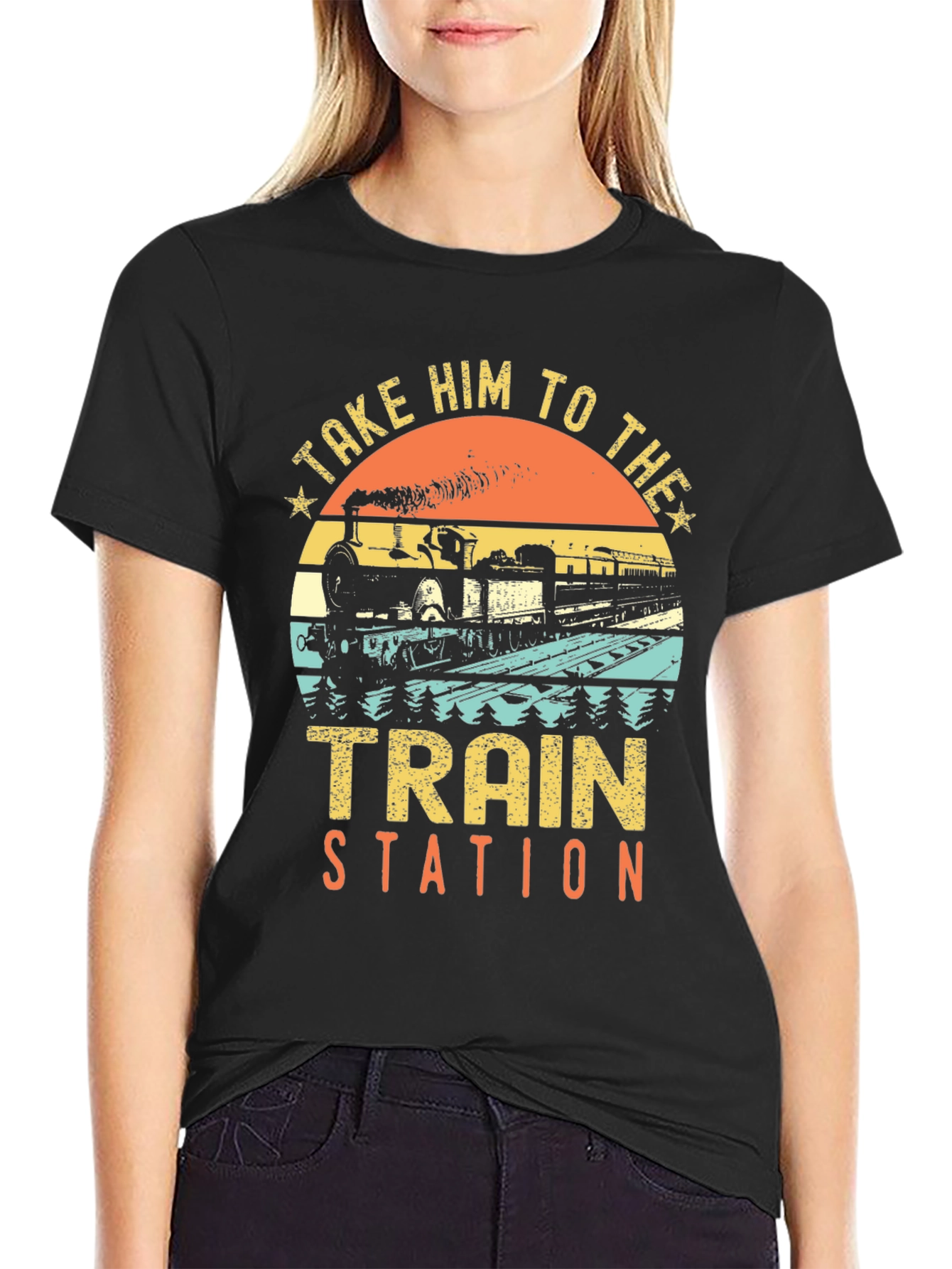 Take Him To The Train Station Retro T-Shirt