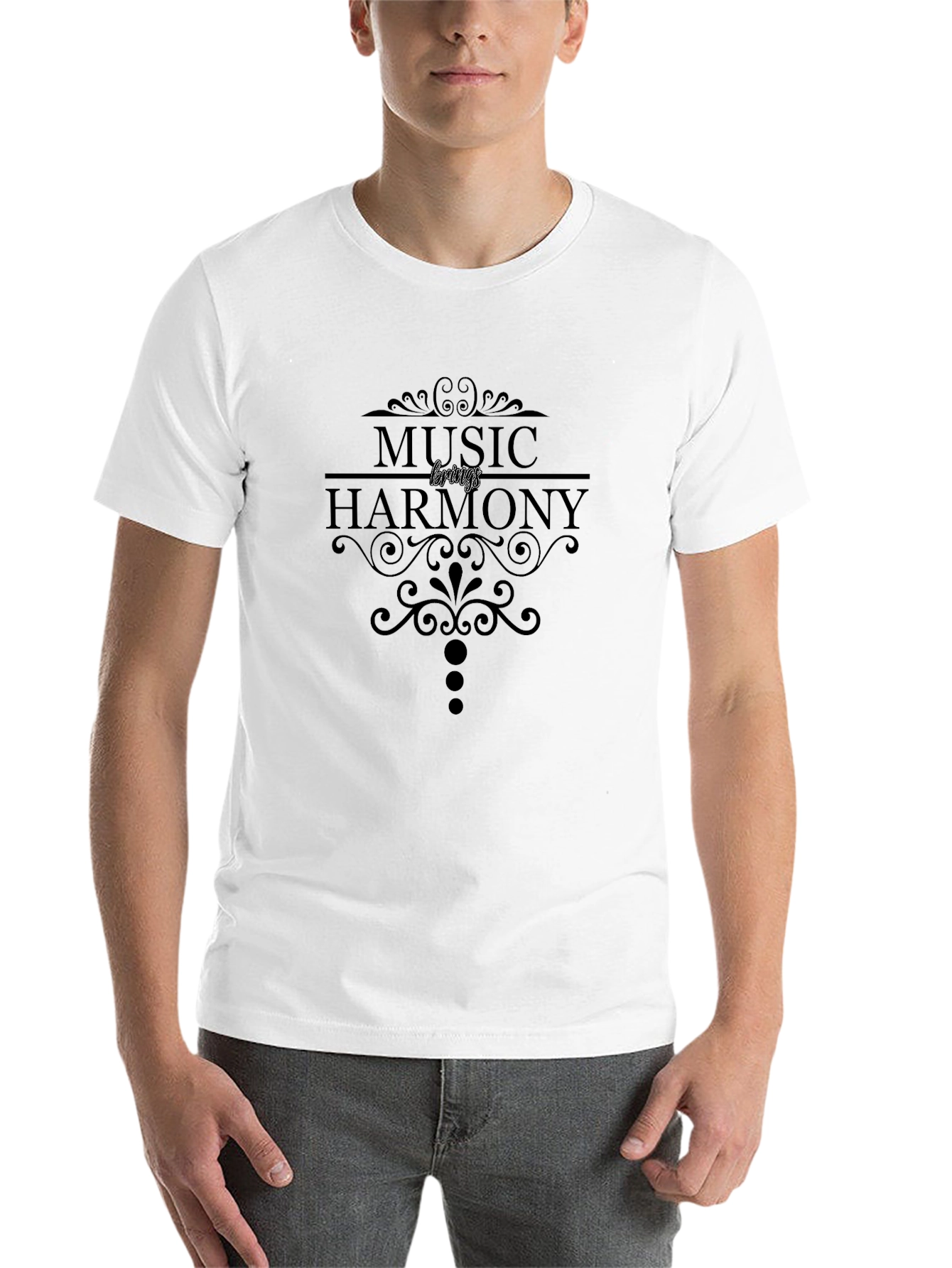 Music Brings Harmony Black T-Shirt