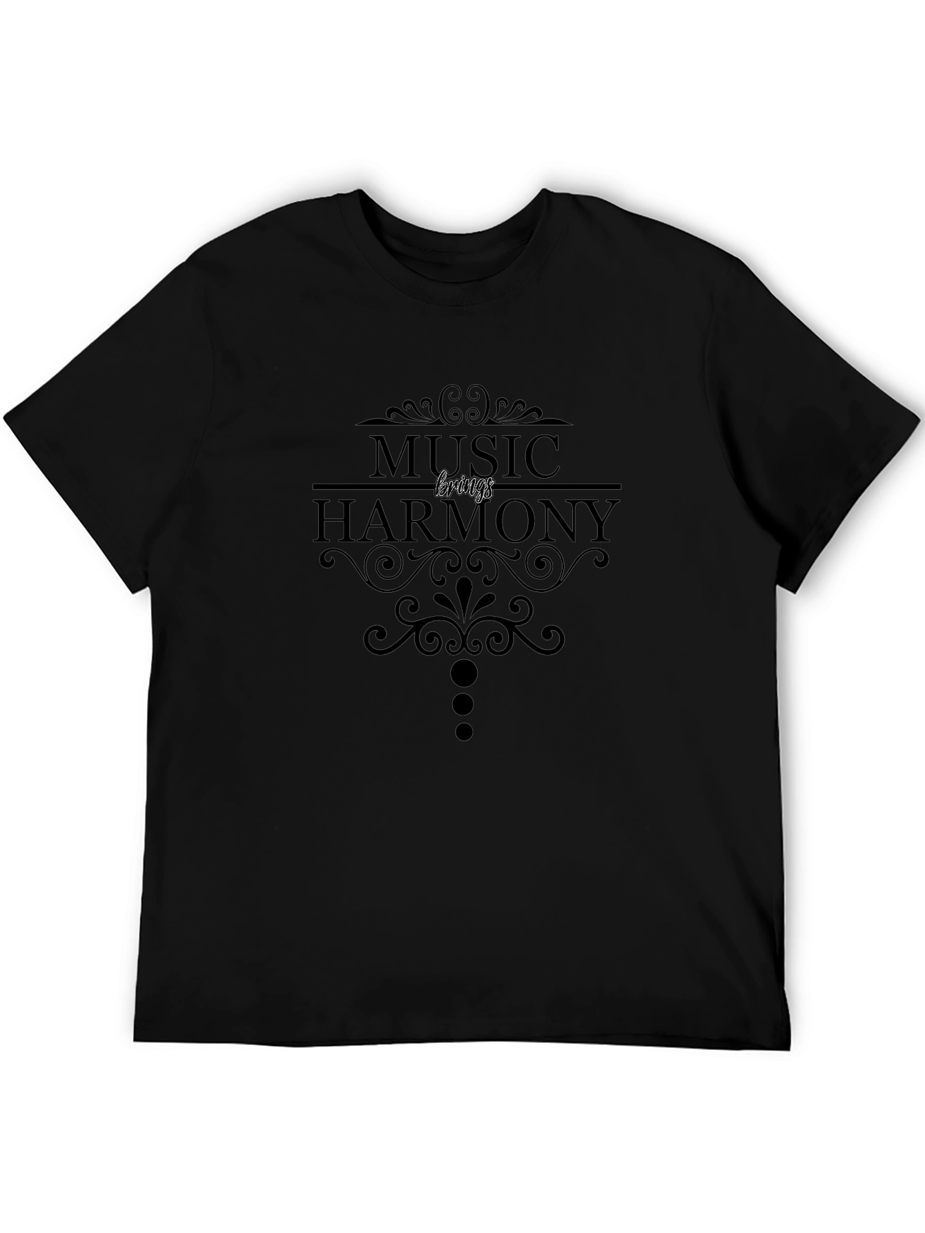 Music Brings Harmony Black T-Shirt