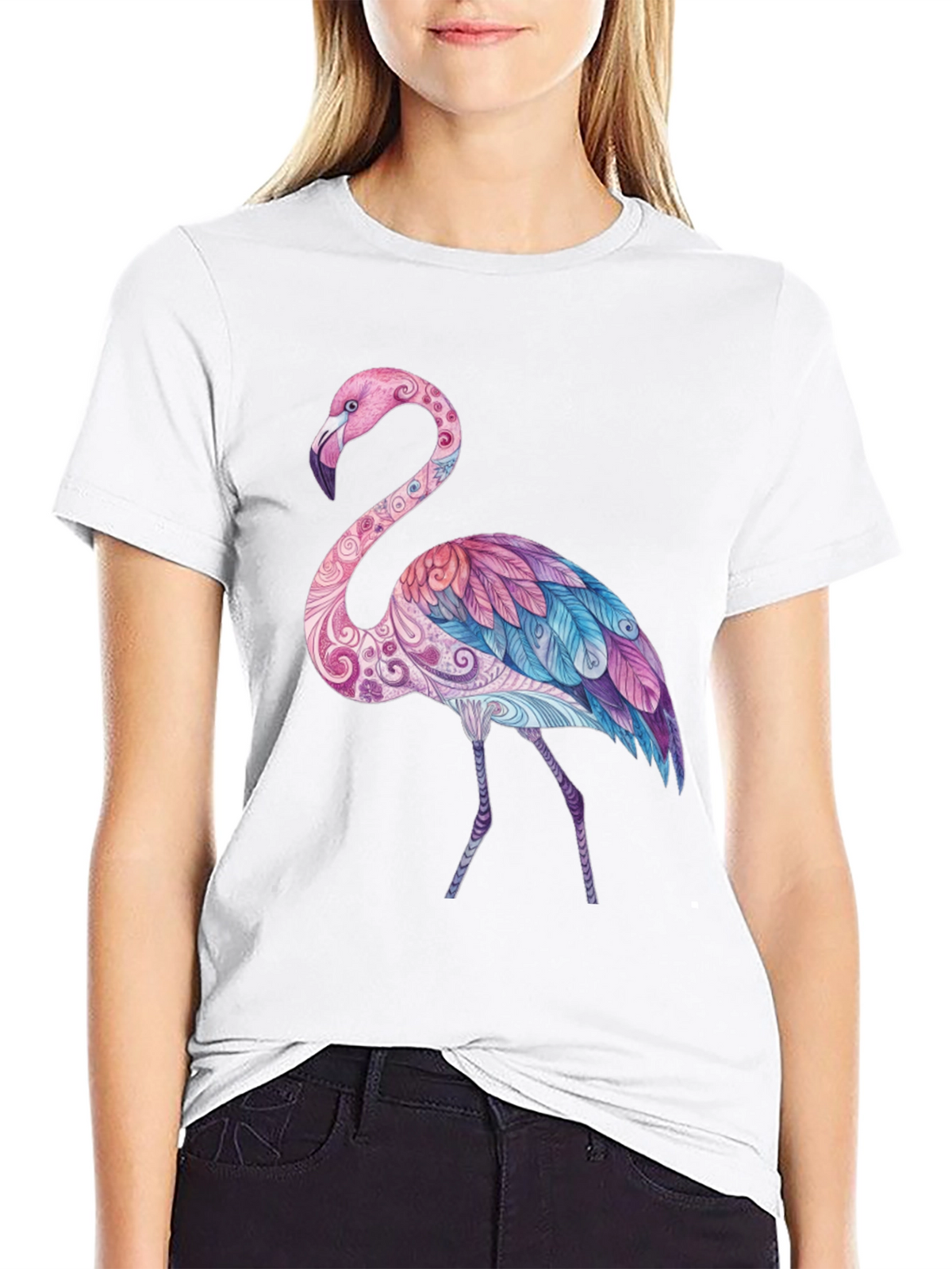 Flamingo Graphic Black T-Shirt