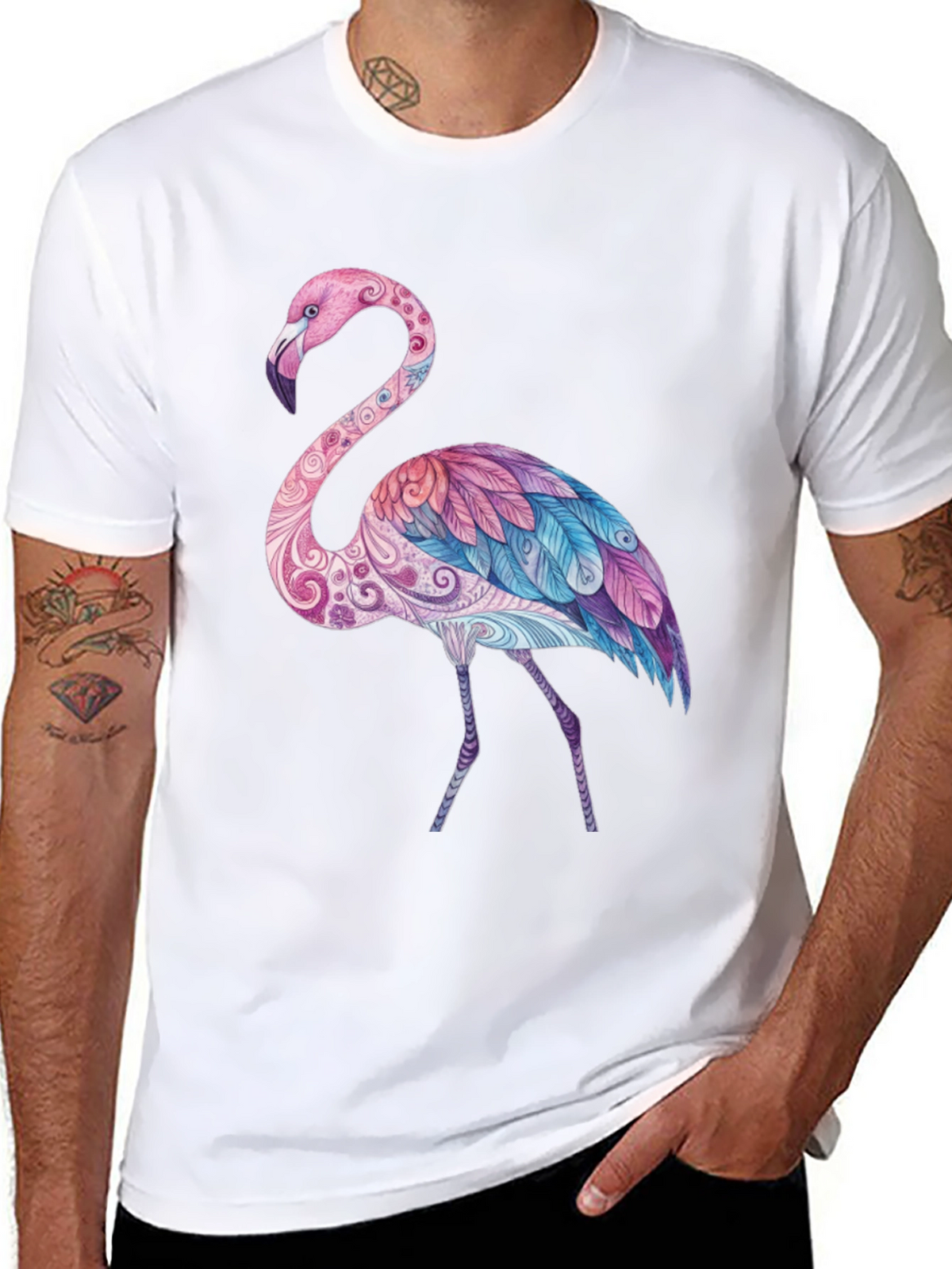 Flamingo Graphic Black T-Shirt