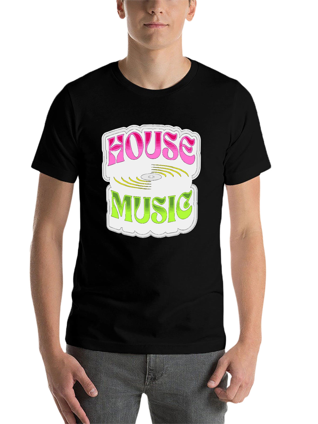 House Music Graphic Tee - Retro DJ Style